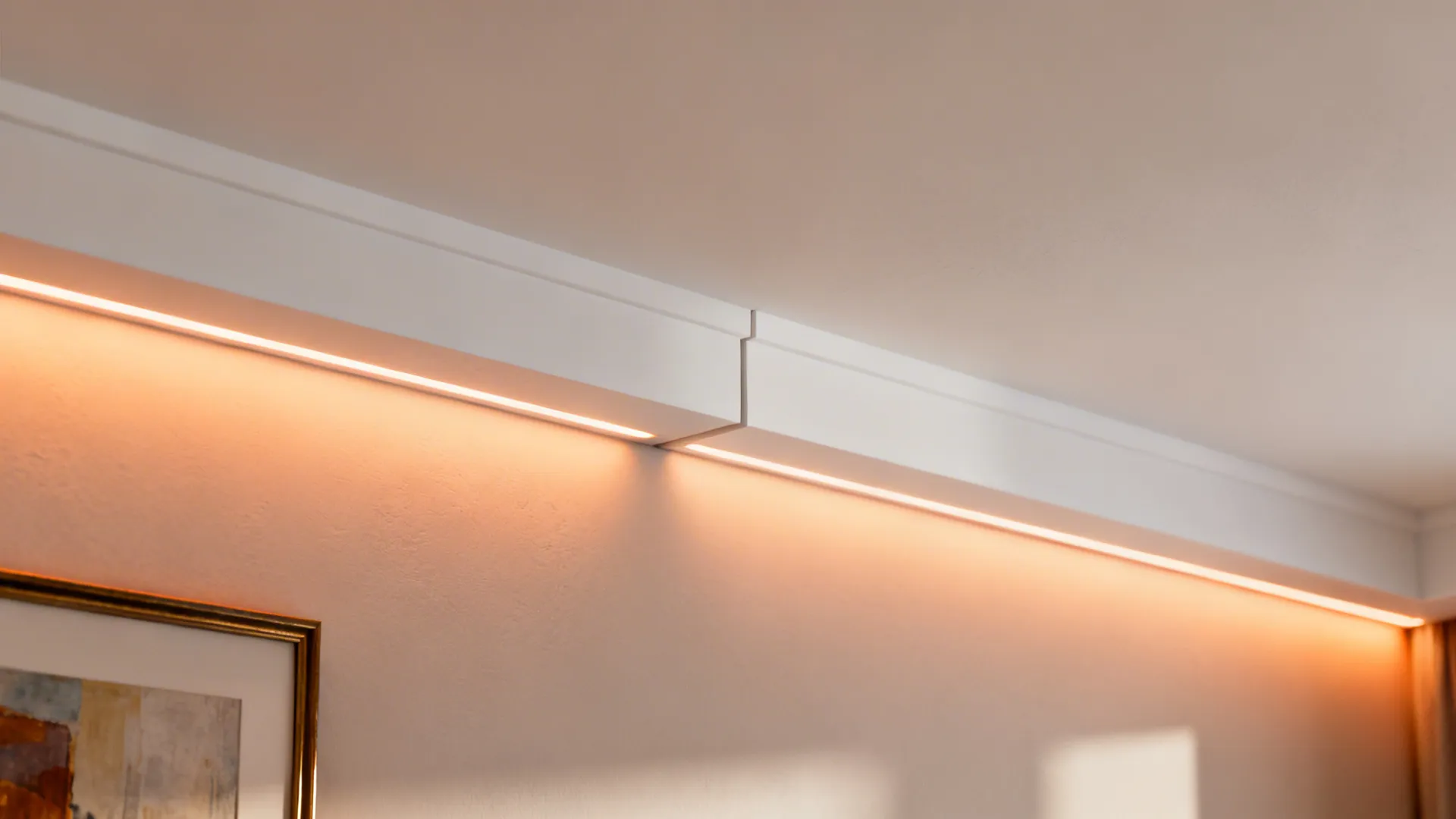 Floating perimeter cove with concealed strips