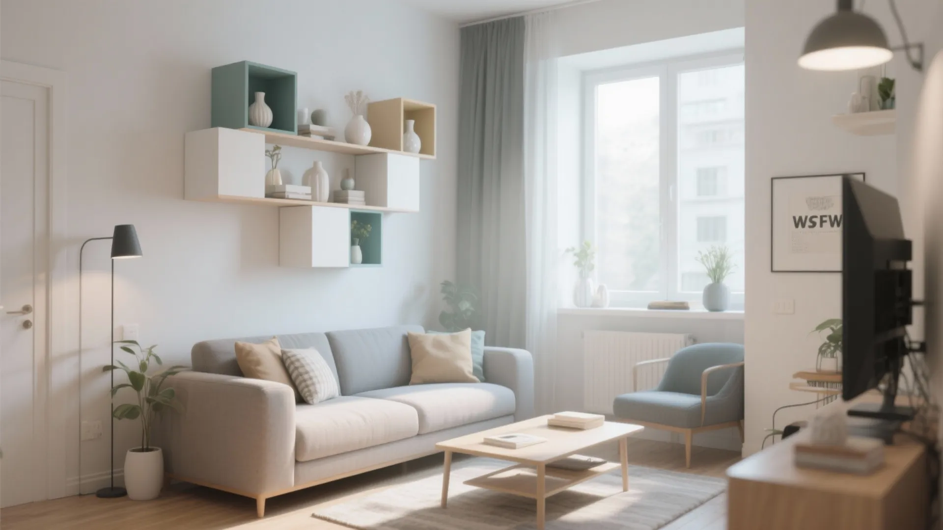 4. Floating Cube Shelves