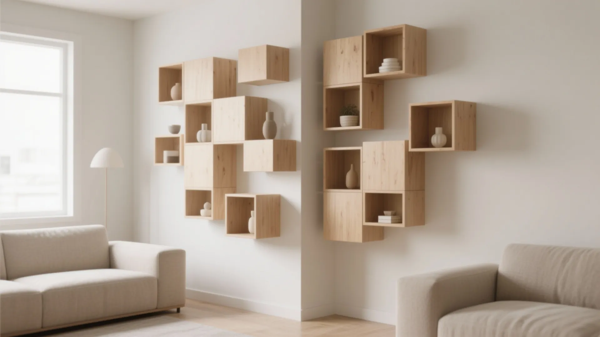 Floating Cube Shelves
