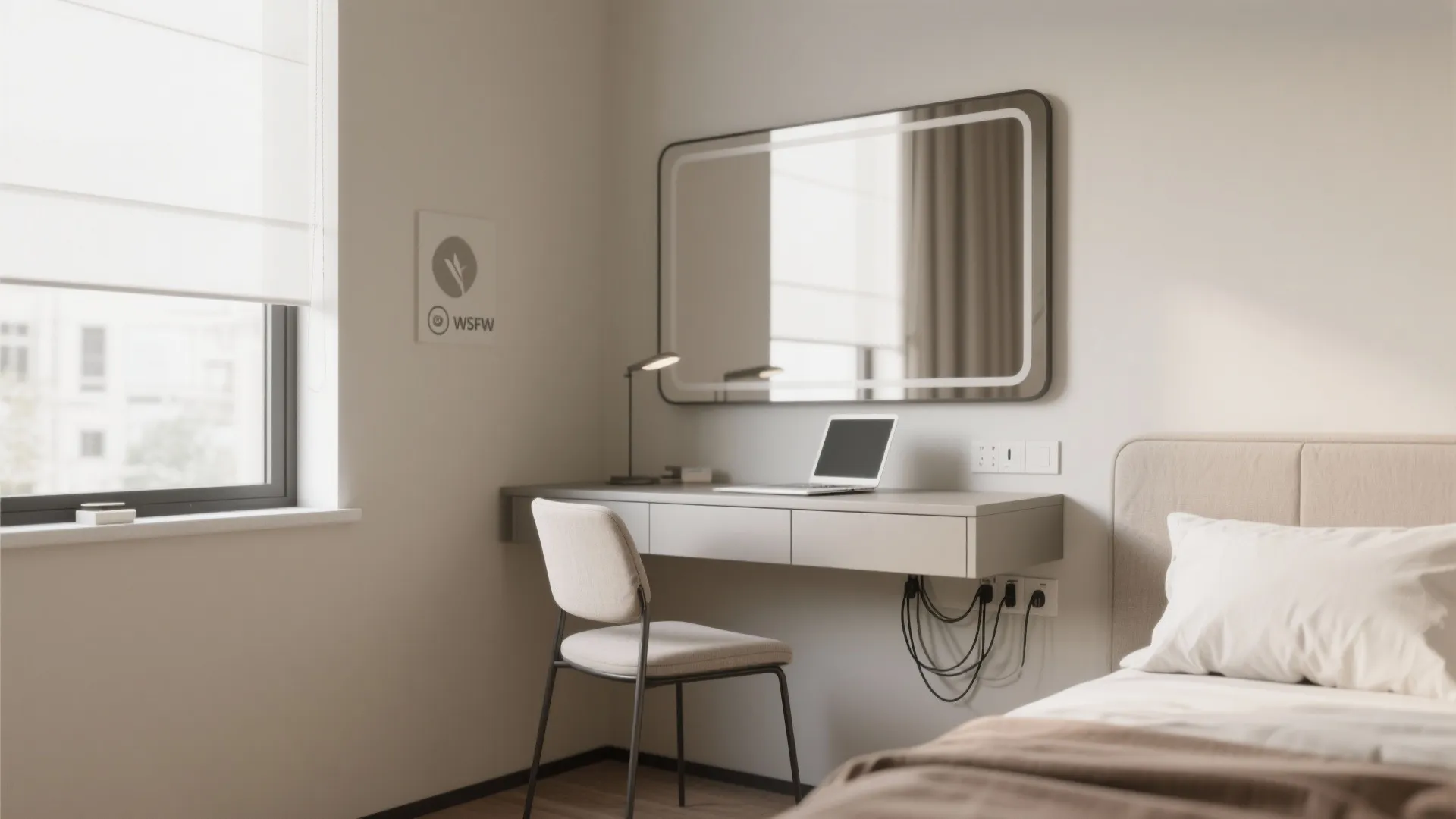 2. Floating Desk Instead of a Dresser