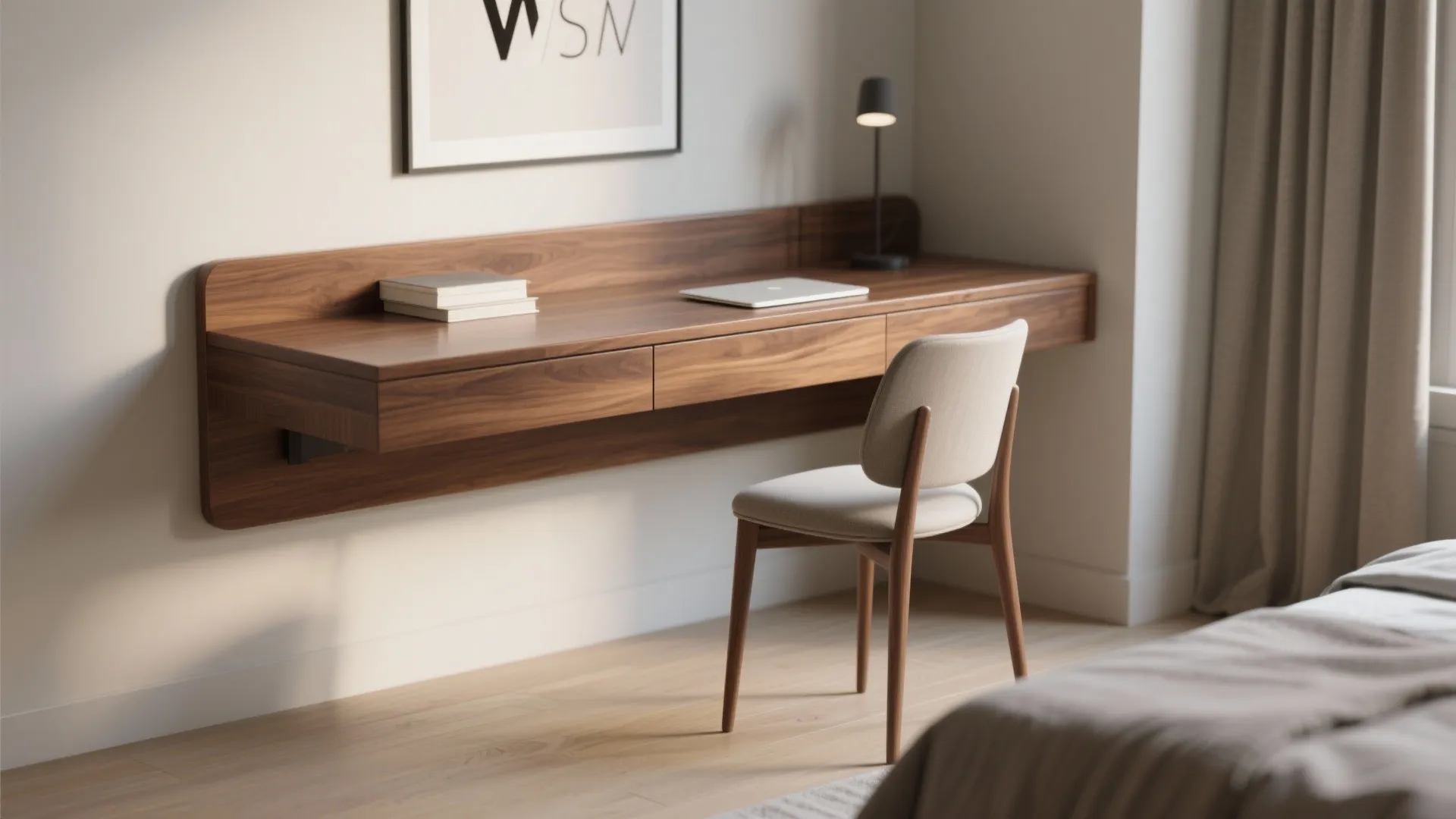 1. Wall-Mounted Desks