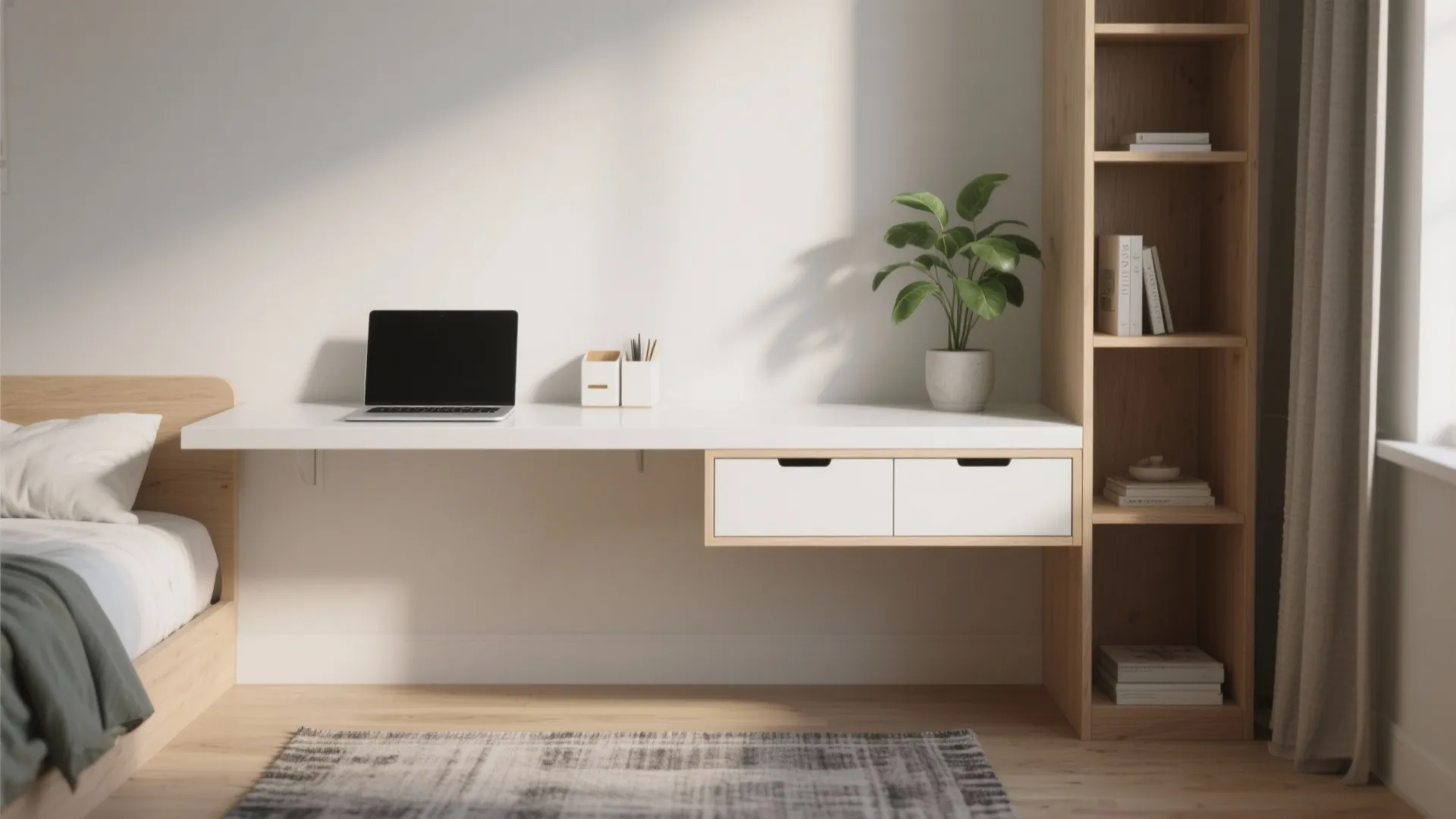 1. The Floating Desk That Keeps the Floor Clear