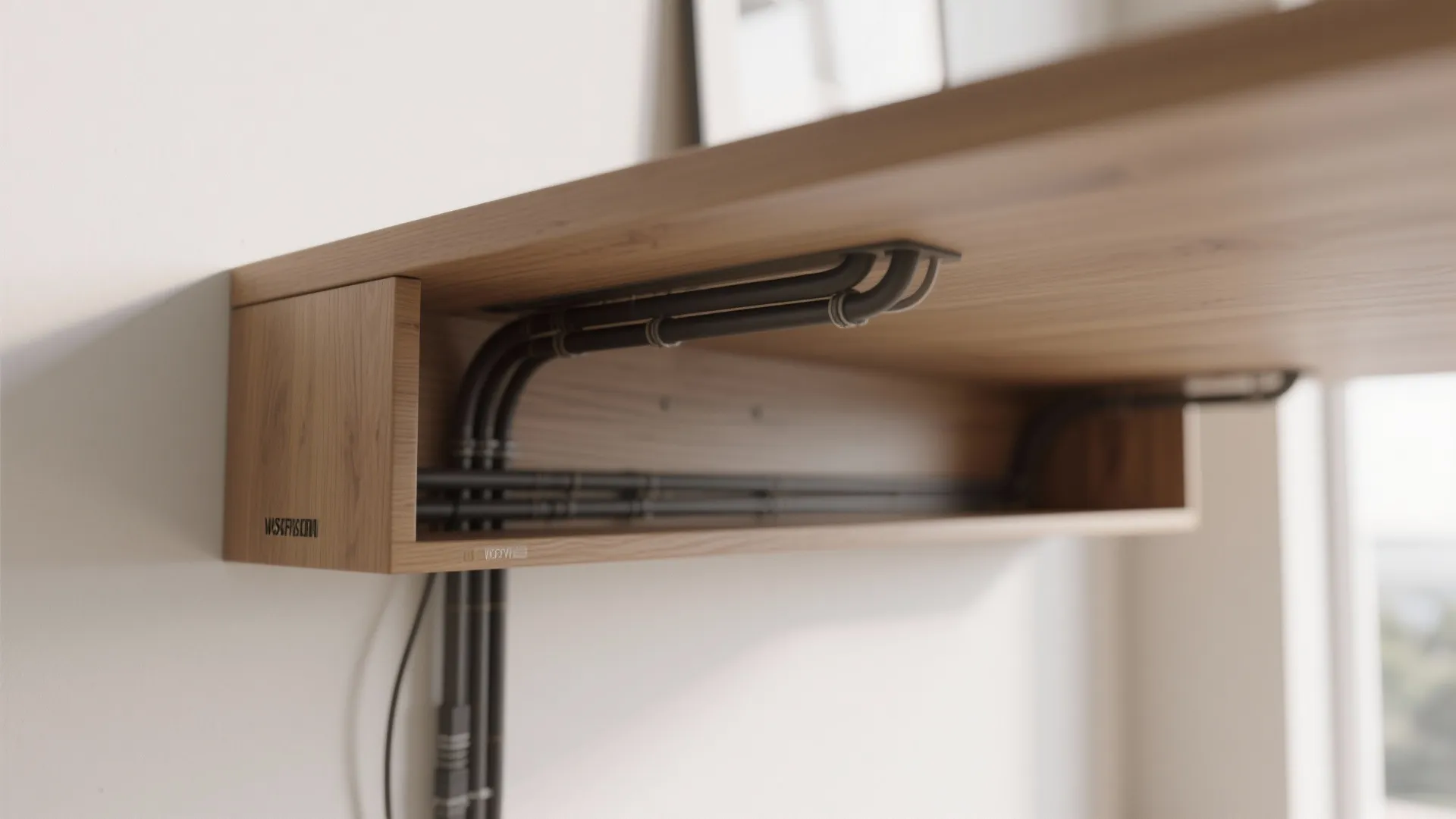 1. Floating Desk with Integrated Cable Management