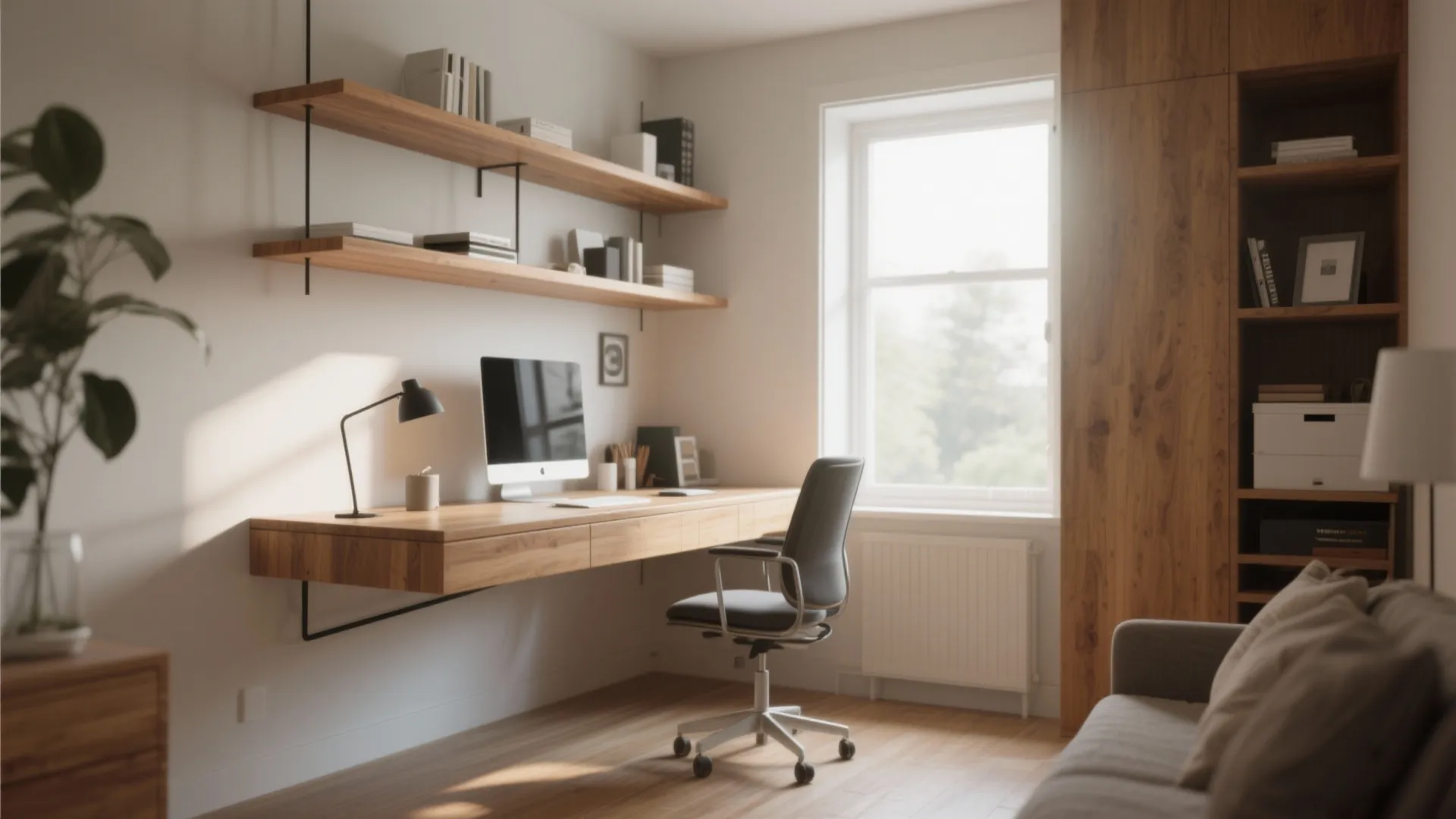 7. Floating Desk-Shelf Combo