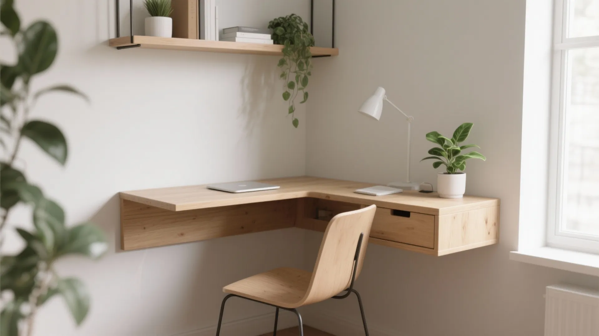 2. Floating Desks for Office Corners