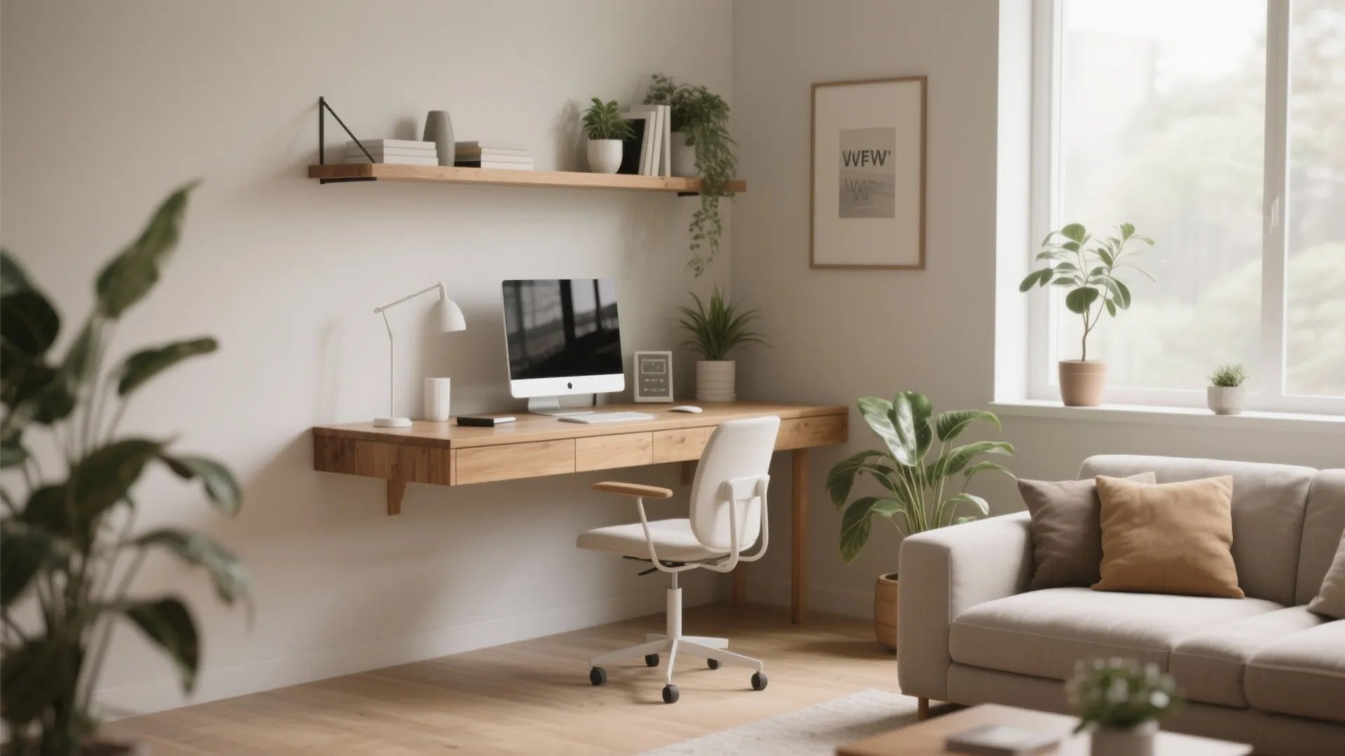 1. Floating Desk in a Corner