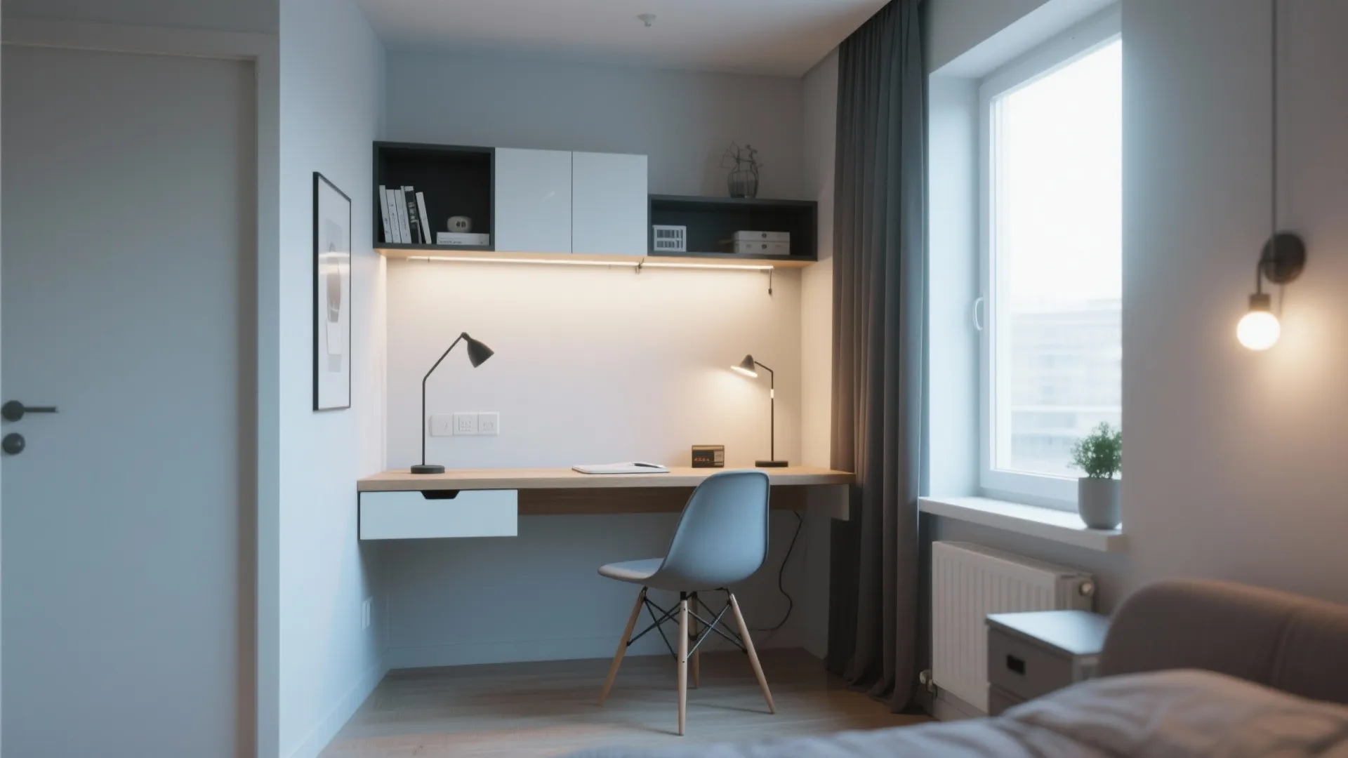 4. Floating Desk for Tight Corners