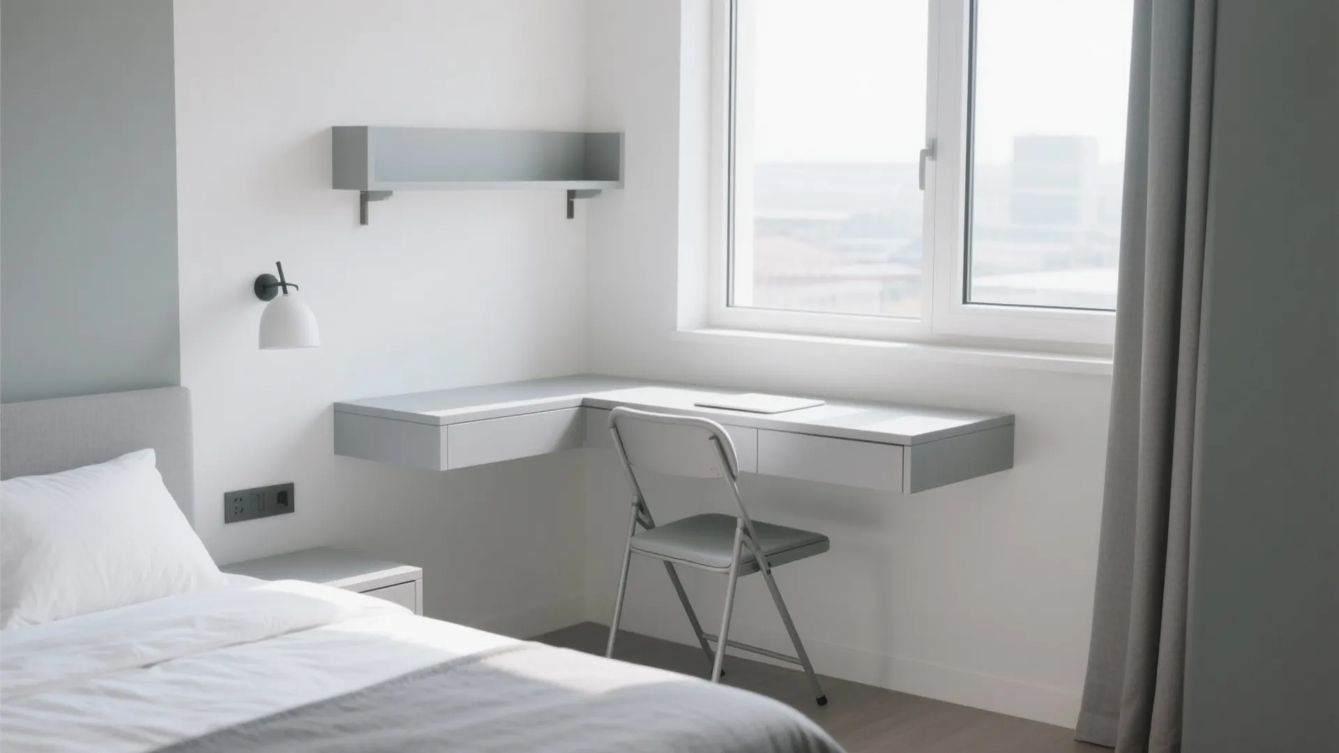 3. Floating Desk and Chair Combo