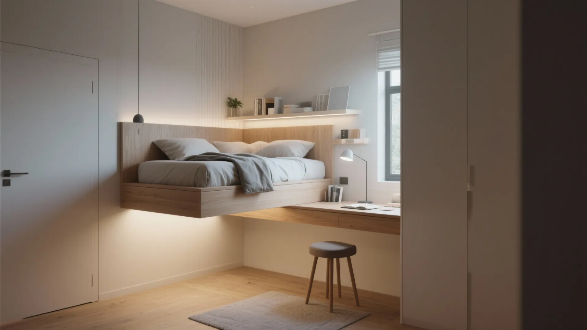 6. Floating Desk Nook