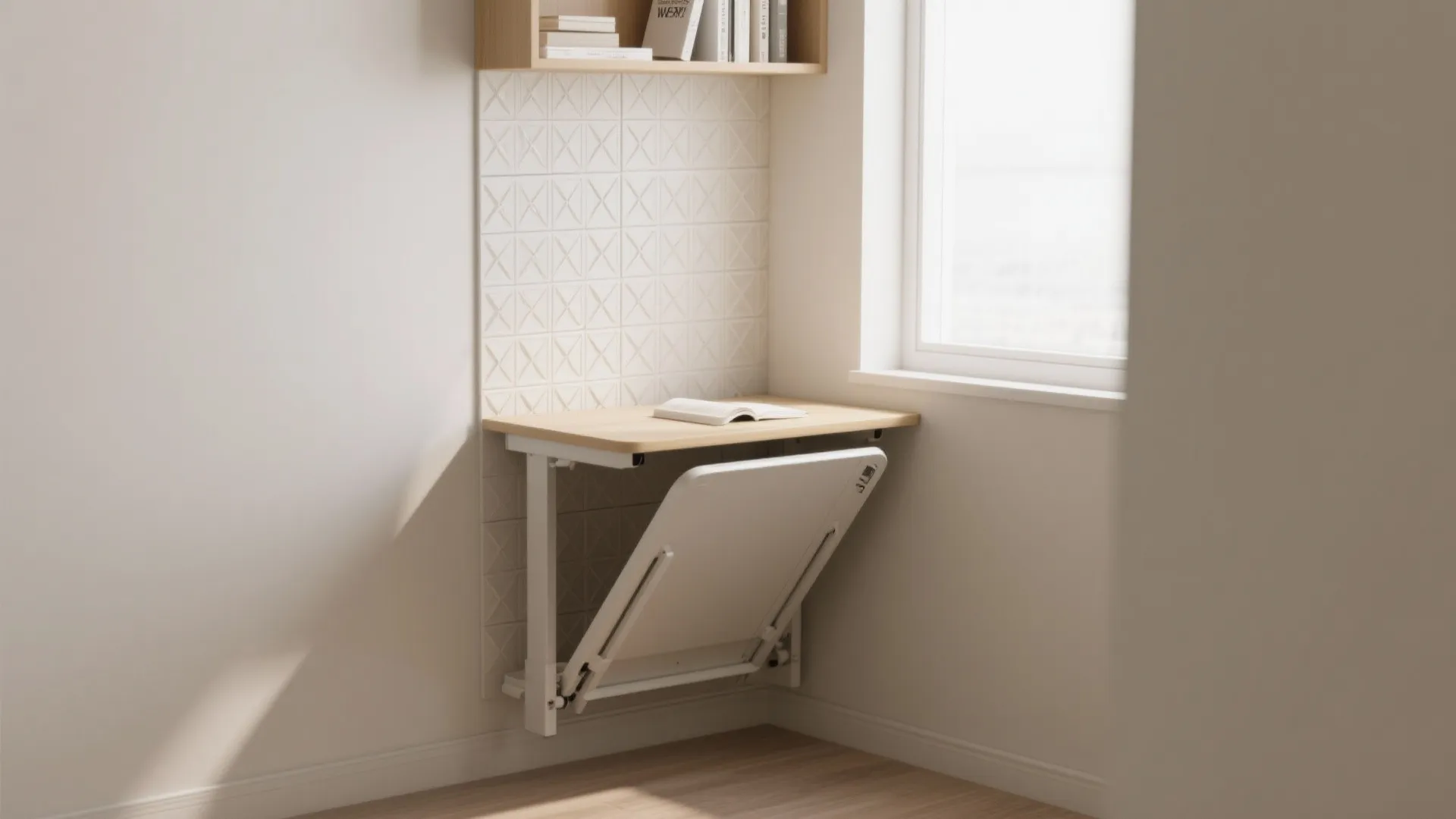 Floating Desk with Integrated Wall Panel