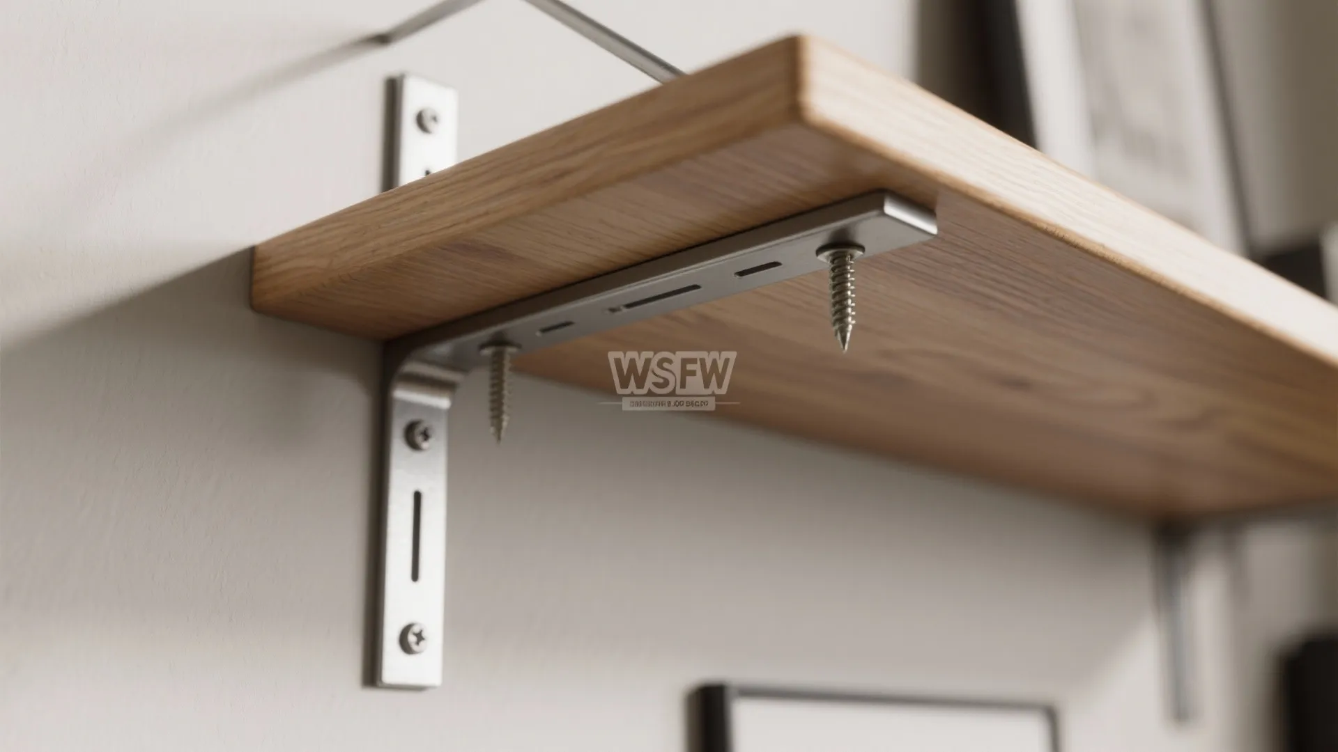 4. Floating shelves with an integrated desk surface
