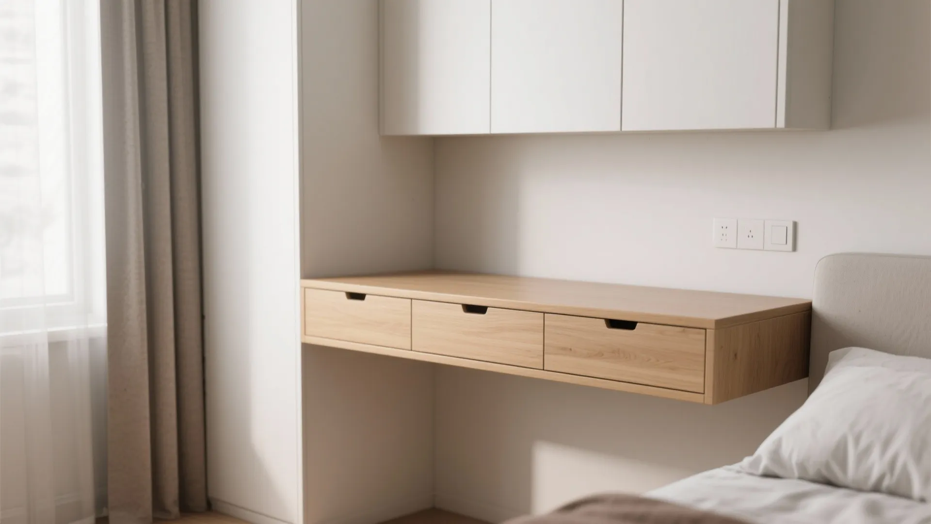 1. Floating Desk with Hidden Storage