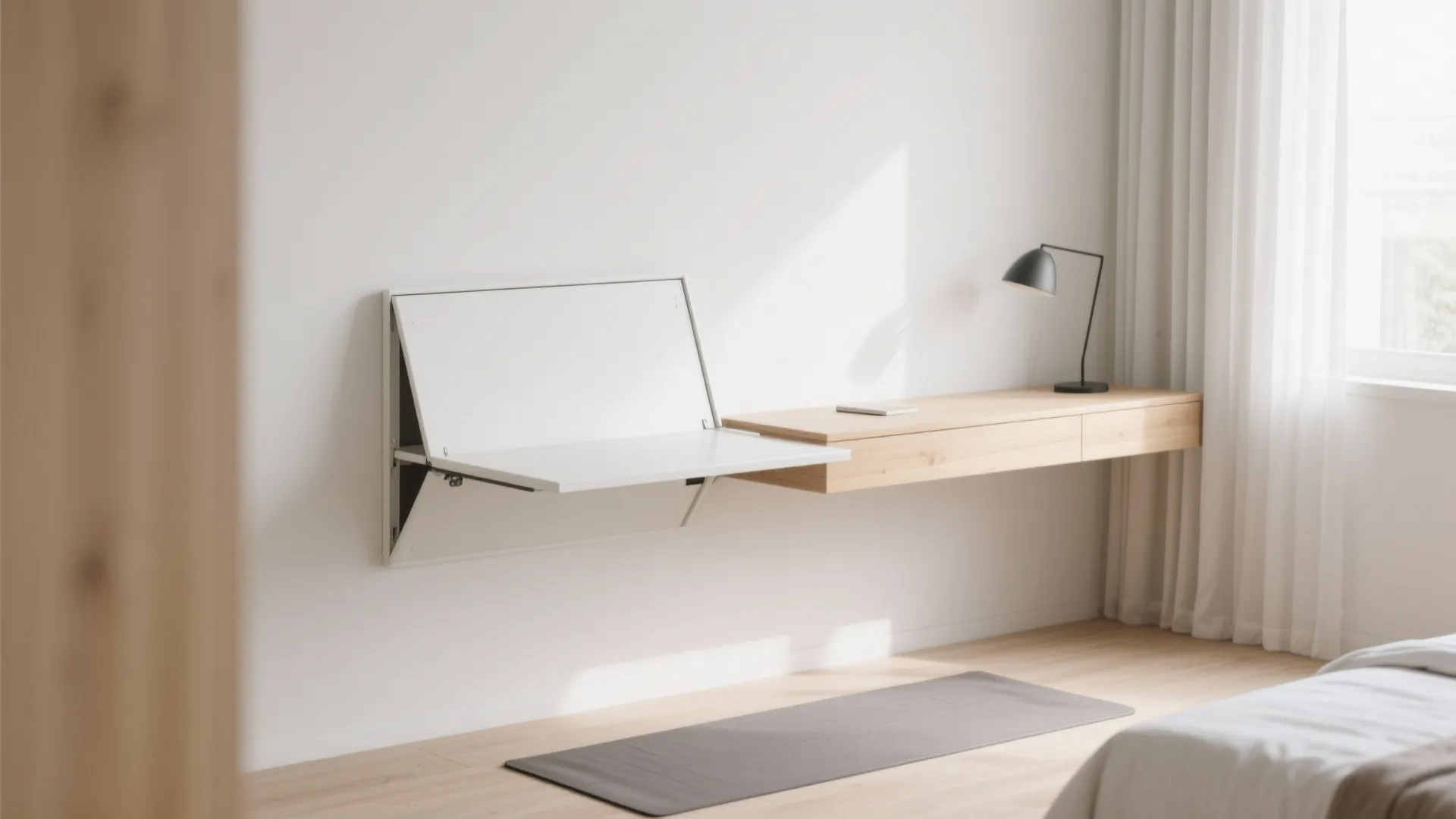 3. Floating Desk with Hidden Storage