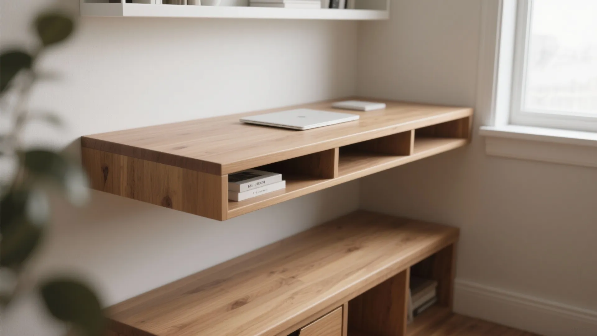 Idea 1: Floating Desk & Hidden Storage