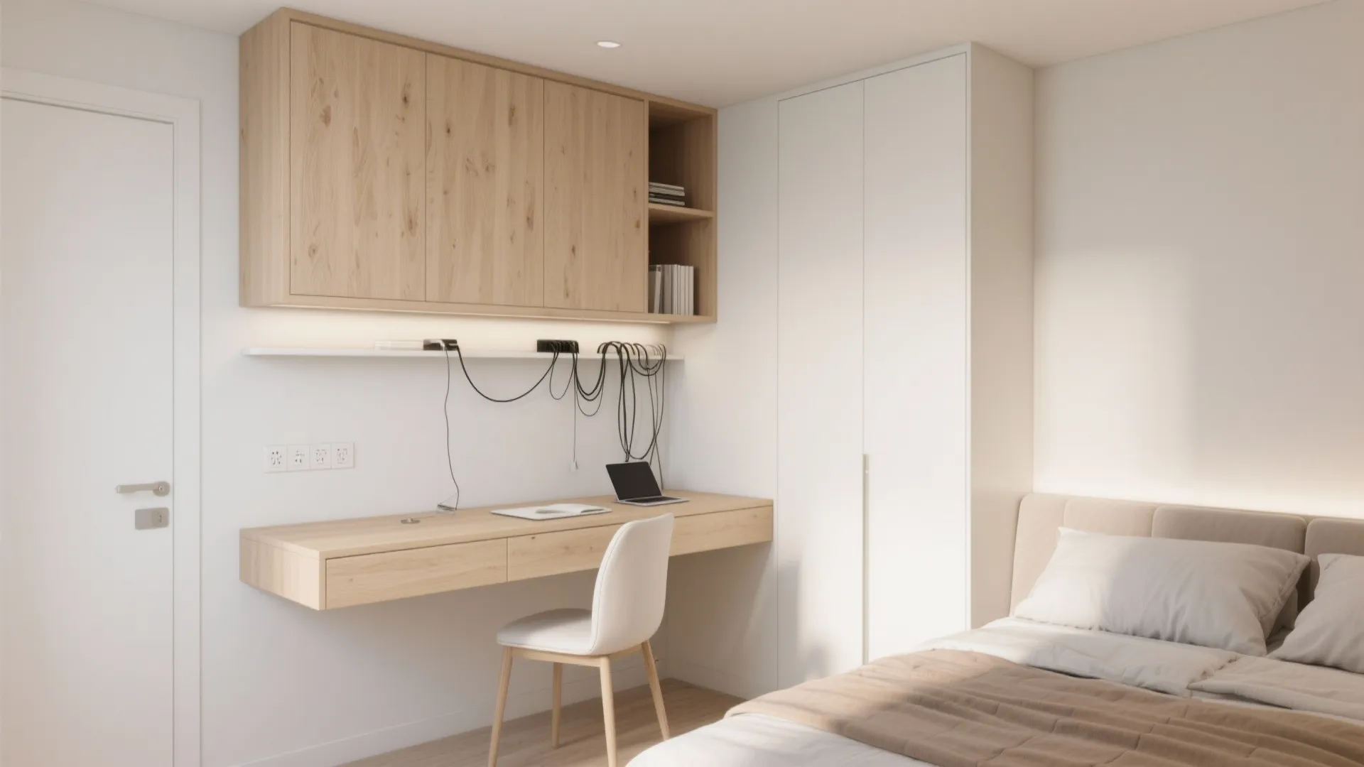 1. Floating Desk with Hidden Storage