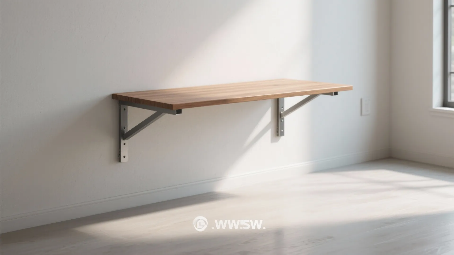 1. Floating Desk Against the Wall