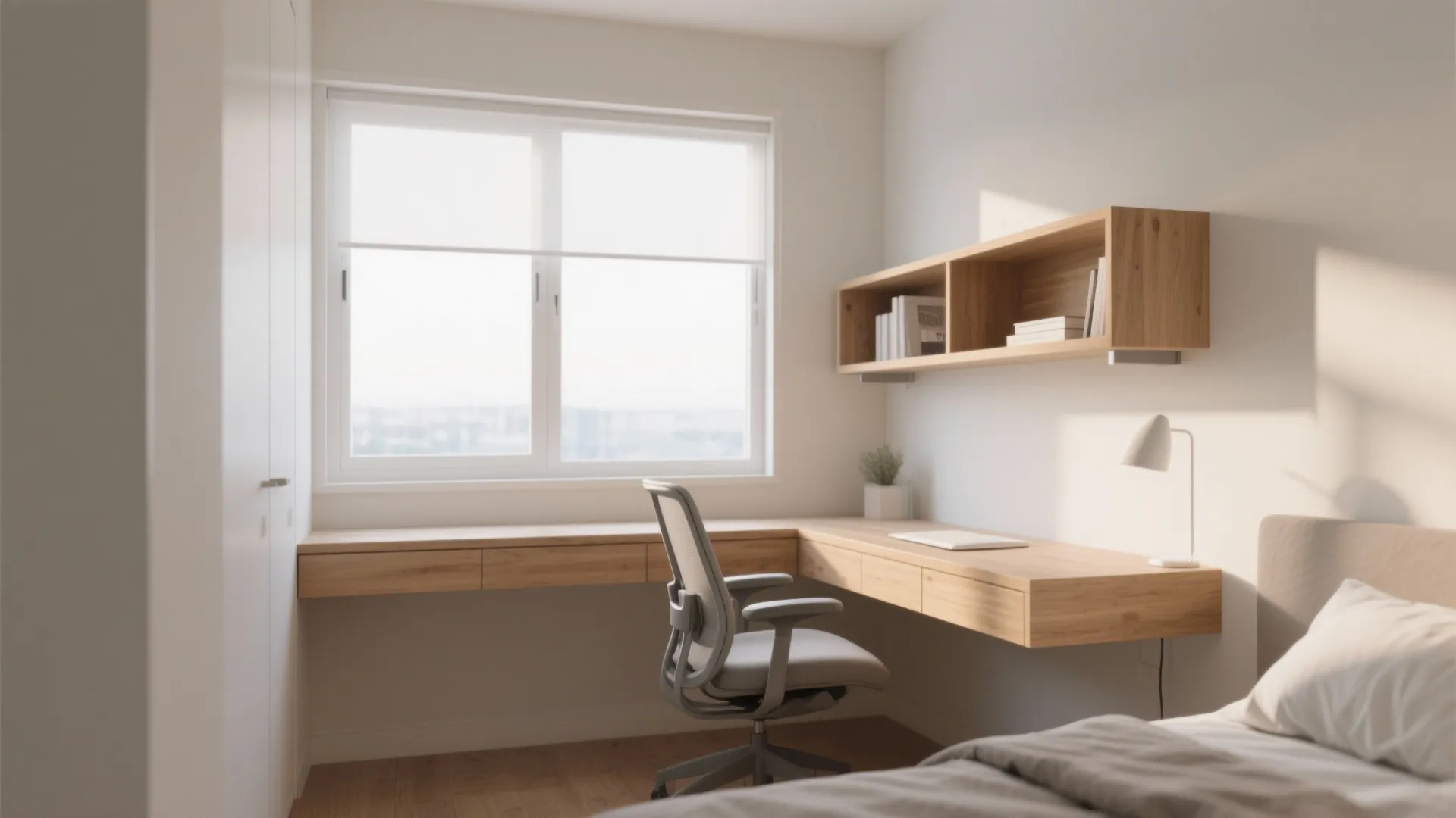 2. Floating Desk by the Window