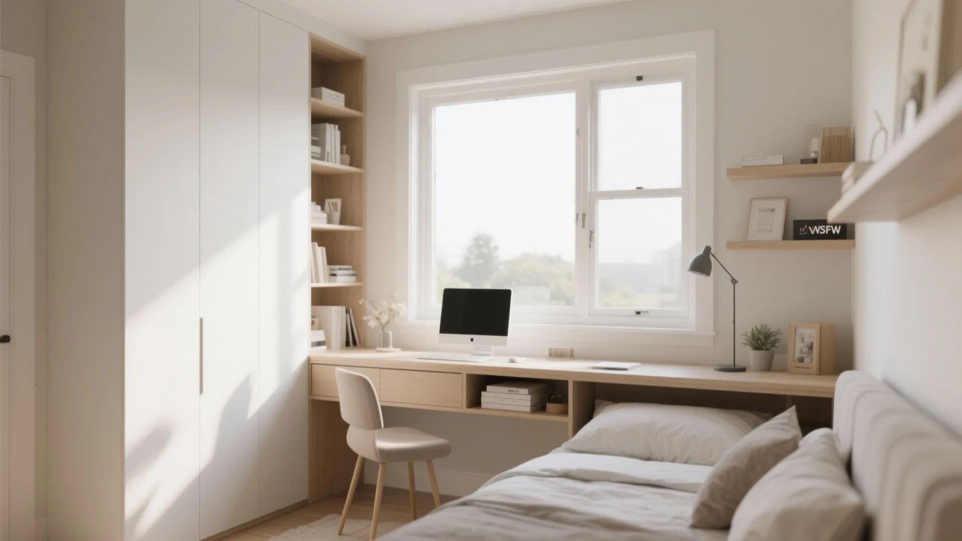 1. Floating Desk Along the Window