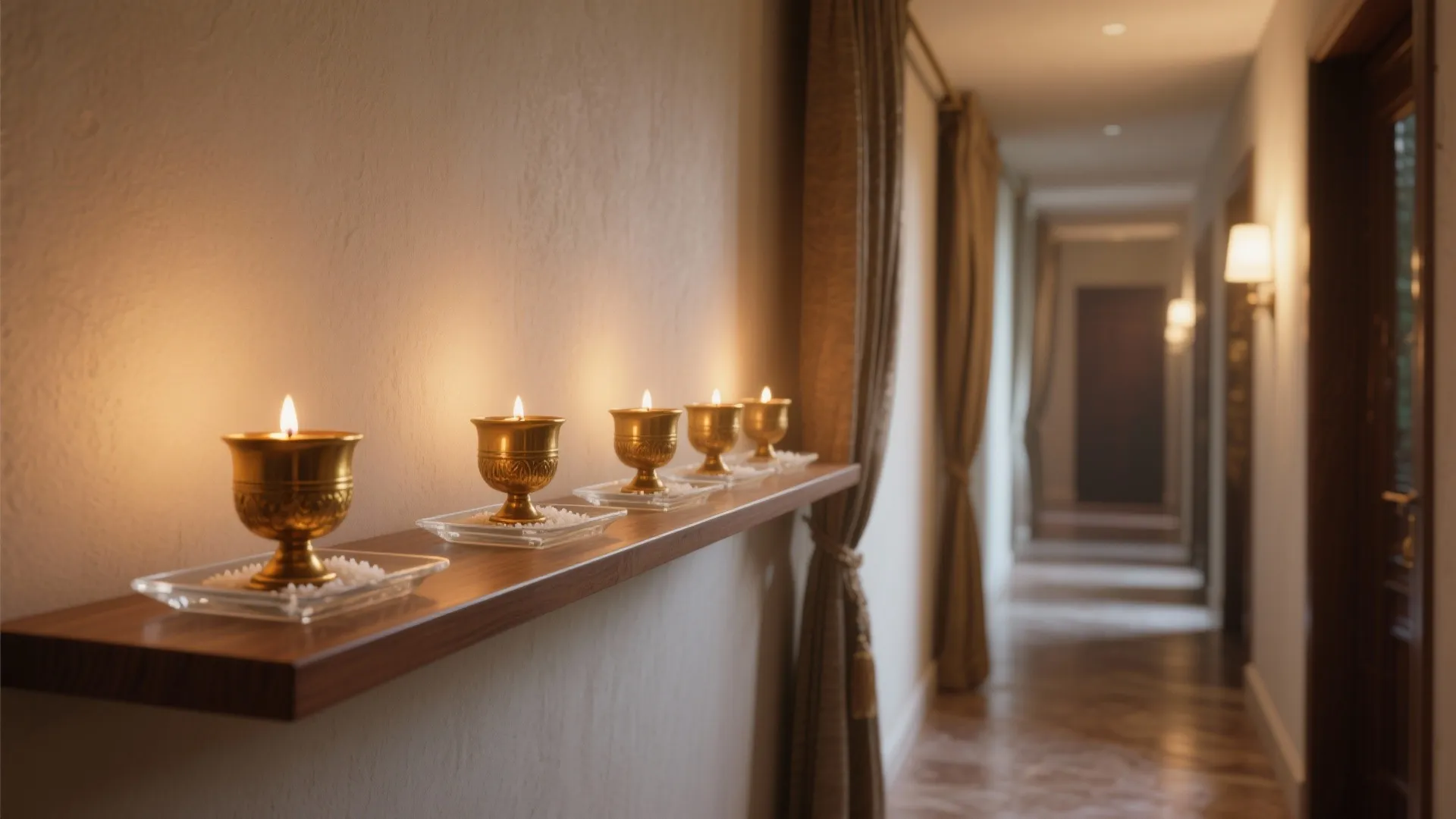 1. Floating Diya Shelves