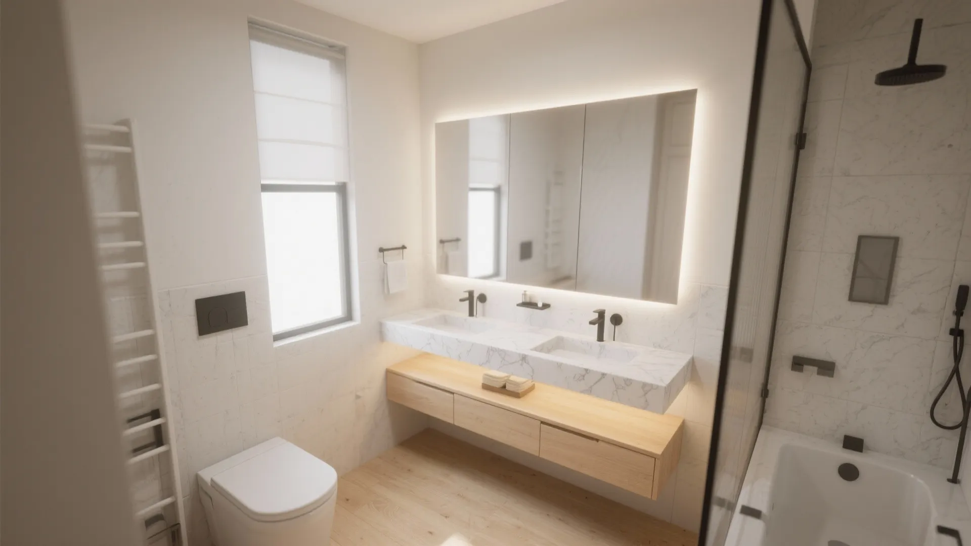 1. Floating Double Vanity