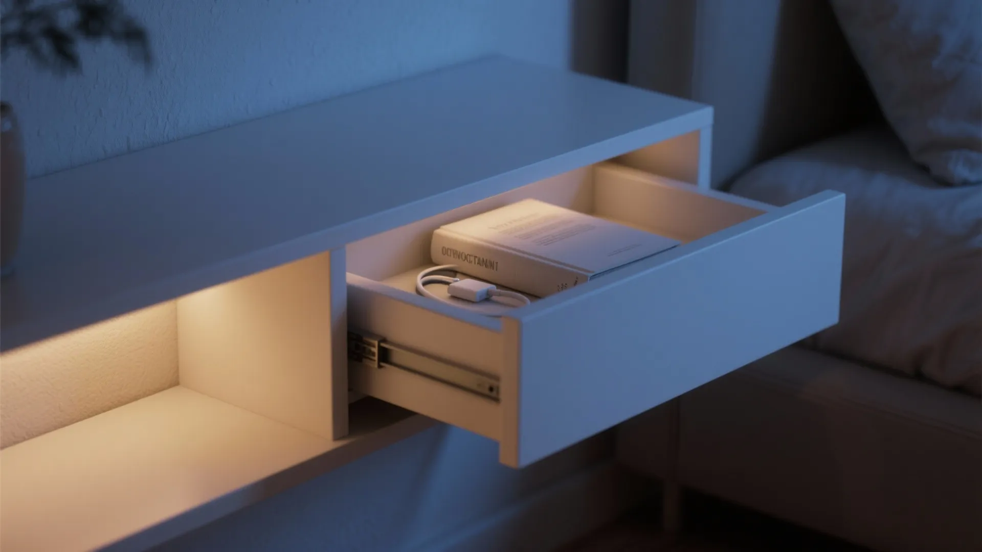 3. Floating drawer with integrated lighting