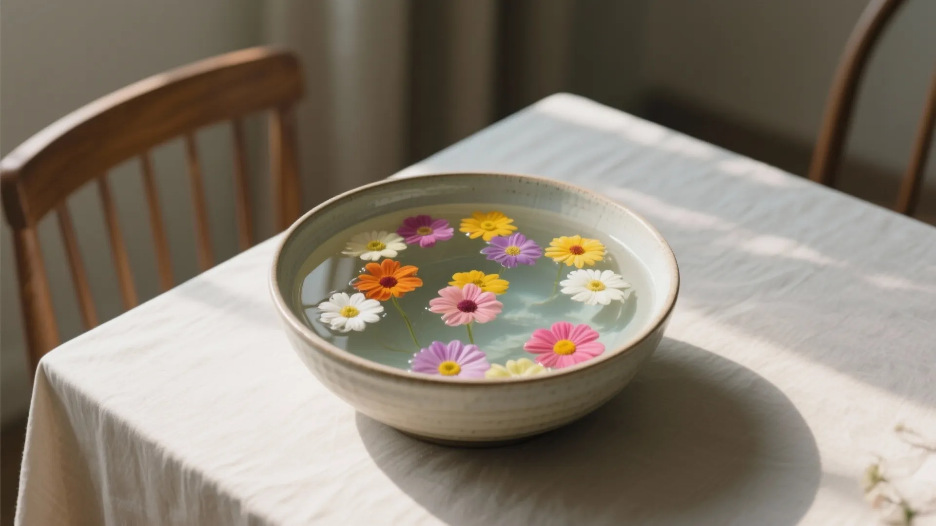8. Low Bowl with Floating Flowers