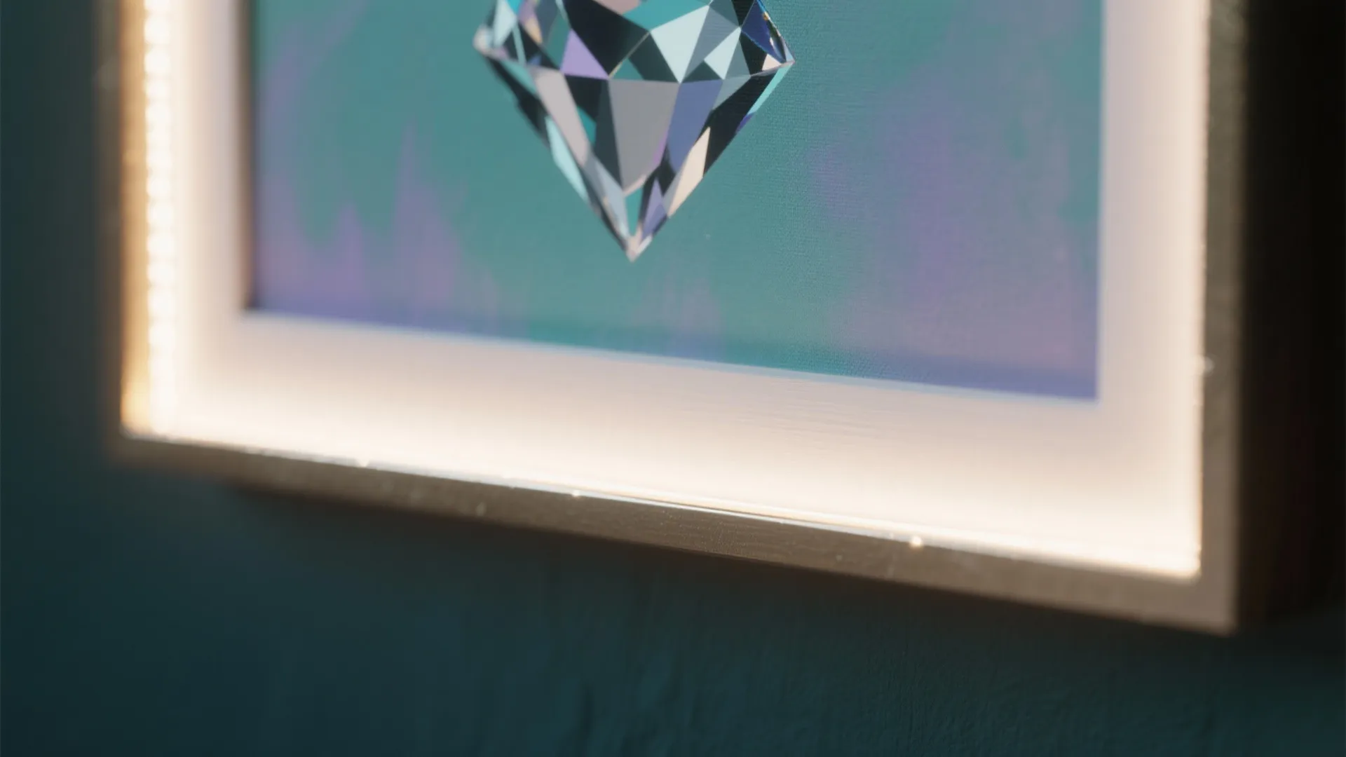 2. Float it with a slim frame and led lighting