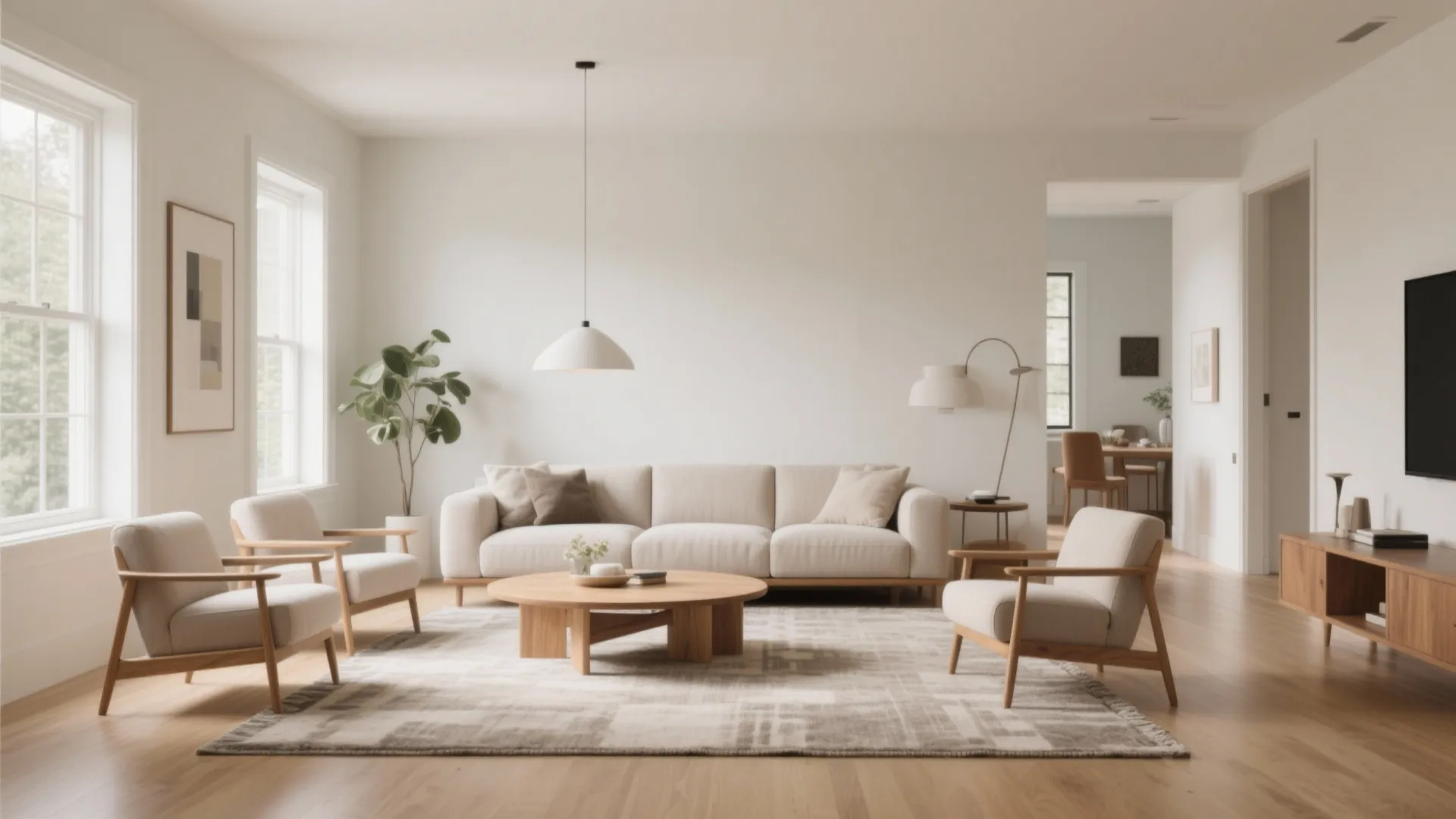 1. Floating Furniture Arrangement