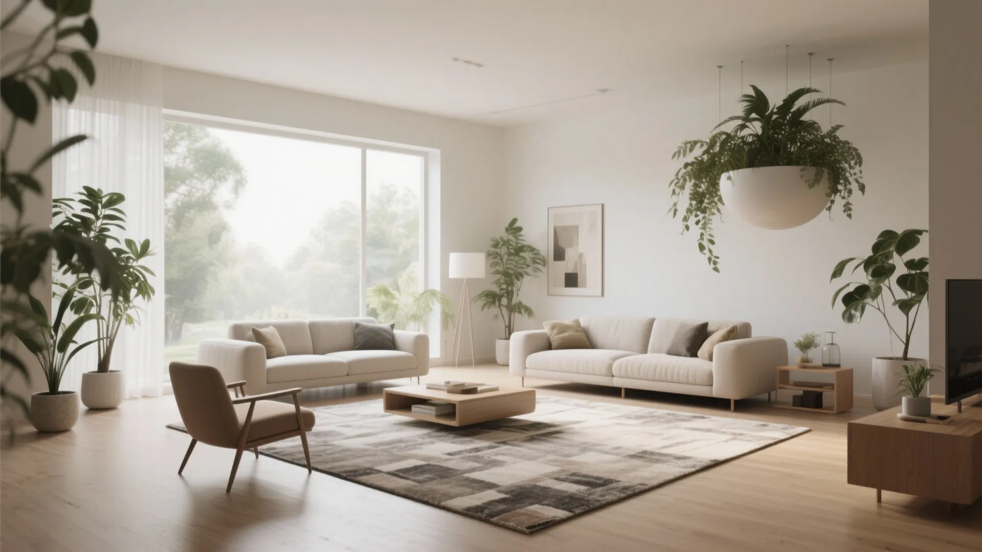 8. Floating furniture layout