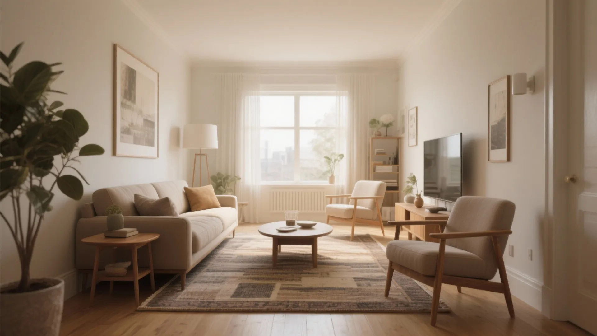 1. Floating Furniture Arrangement