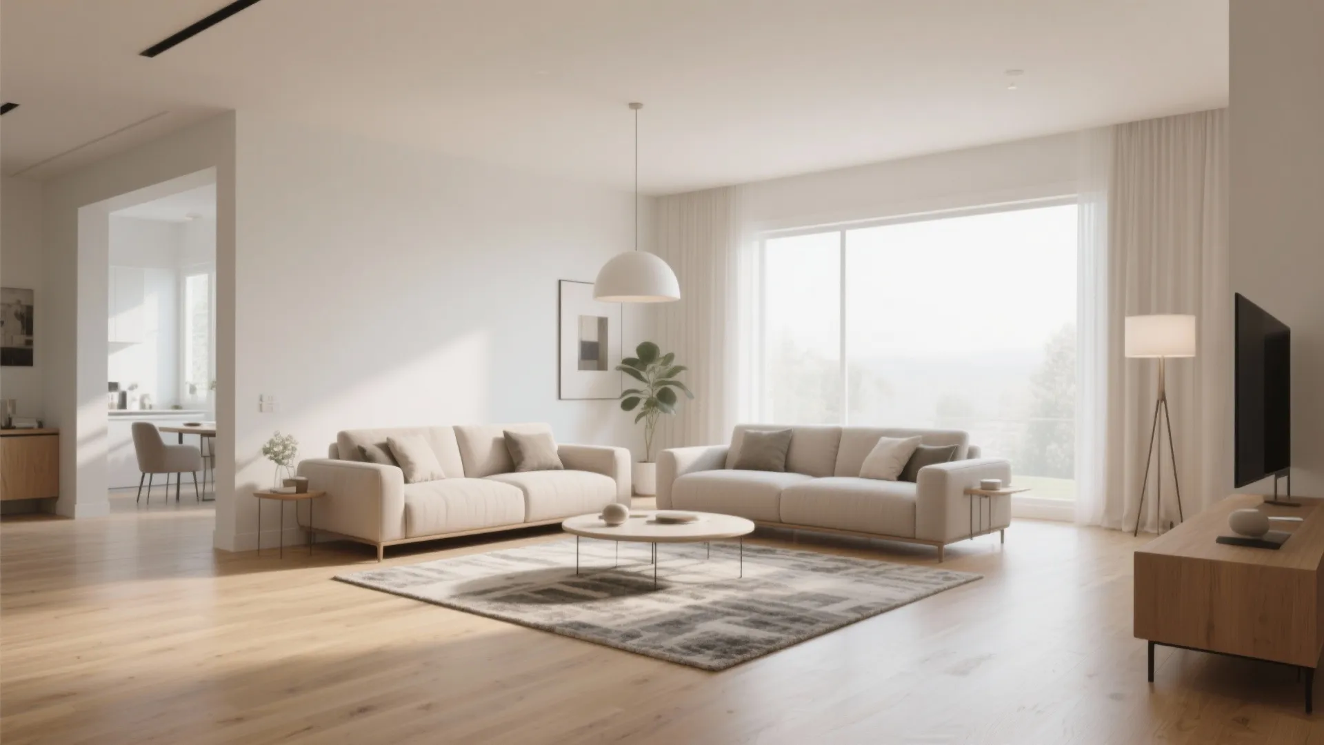 2. Floating Furniture for an Open Feel