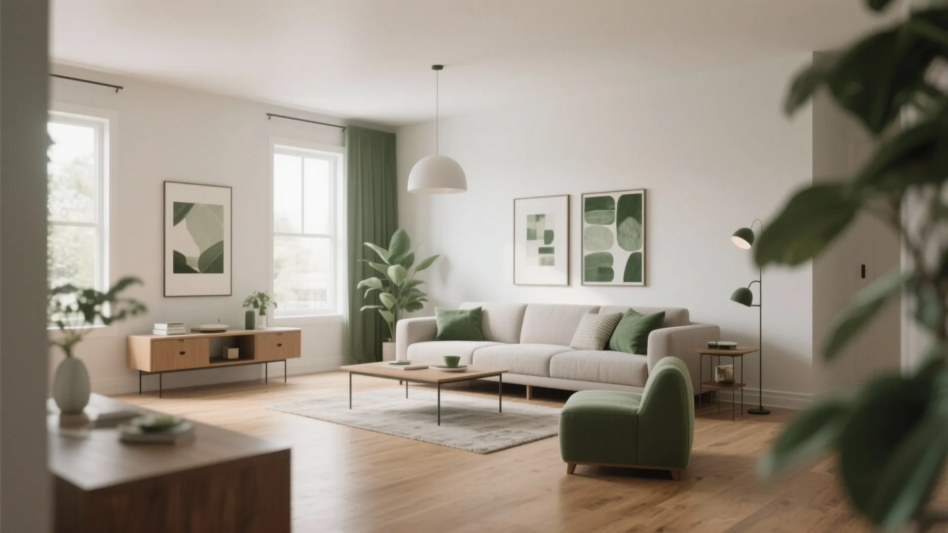 Floating furniture layout