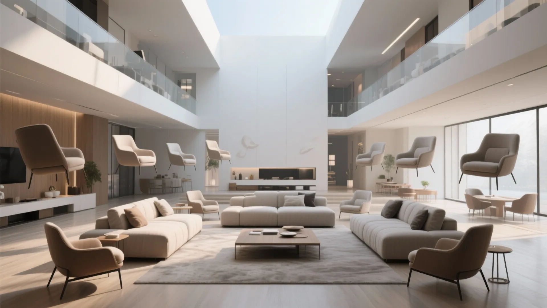 4. Floating Furniture Arrangement