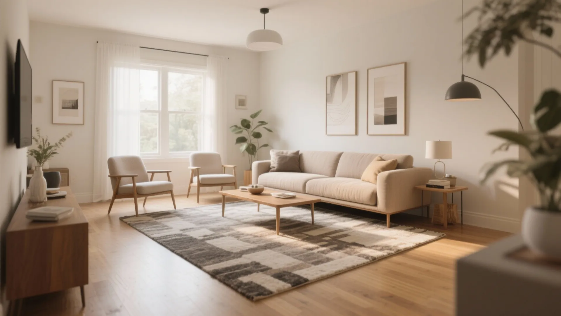 1. Floating Furniture Arrangement