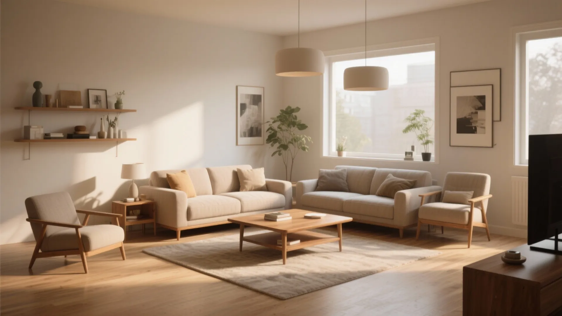 1. Floating Furniture Arrangement