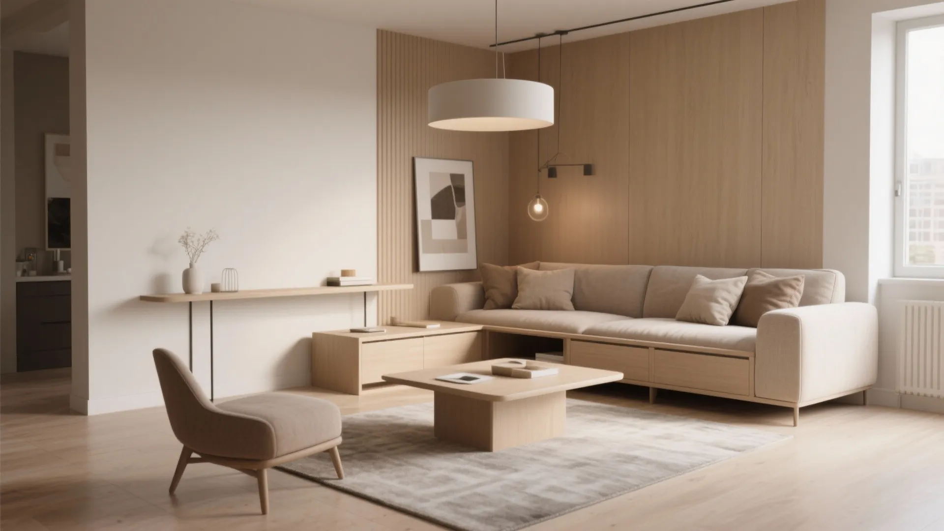 1. Floating Furniture Arrangement