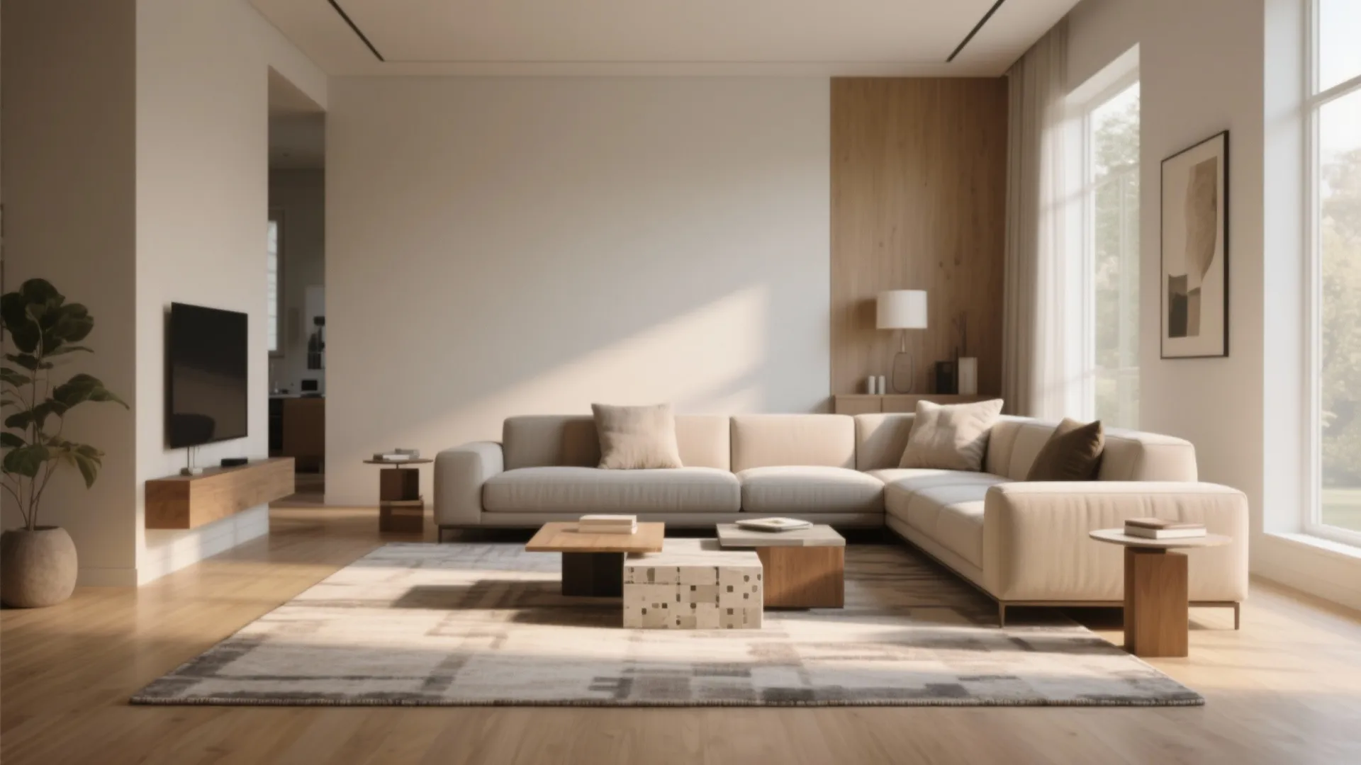 1. Floating Furniture Arrangement