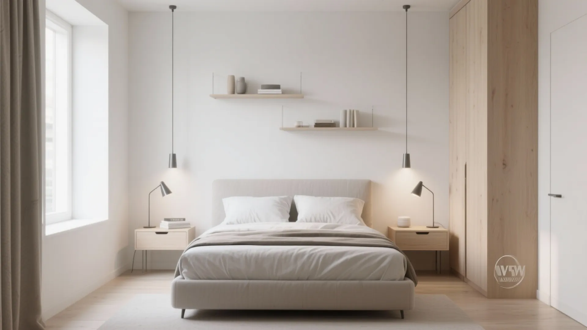 2. Floating furniture and vertical storage