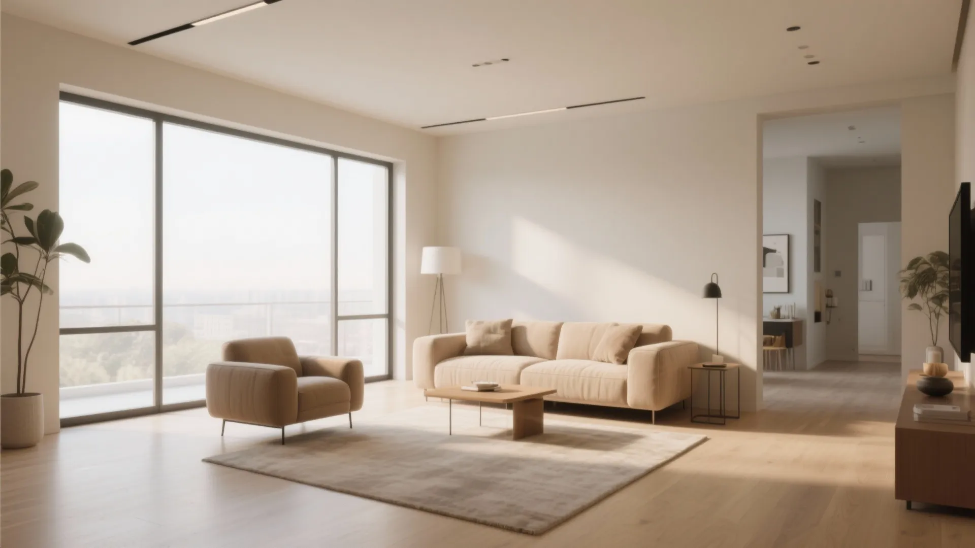 1. Floating Furniture Arrangement