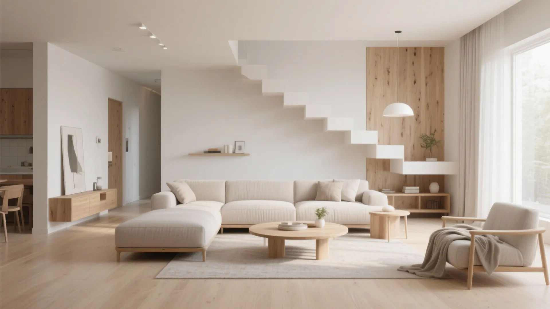 2. Floating furniture arrangement