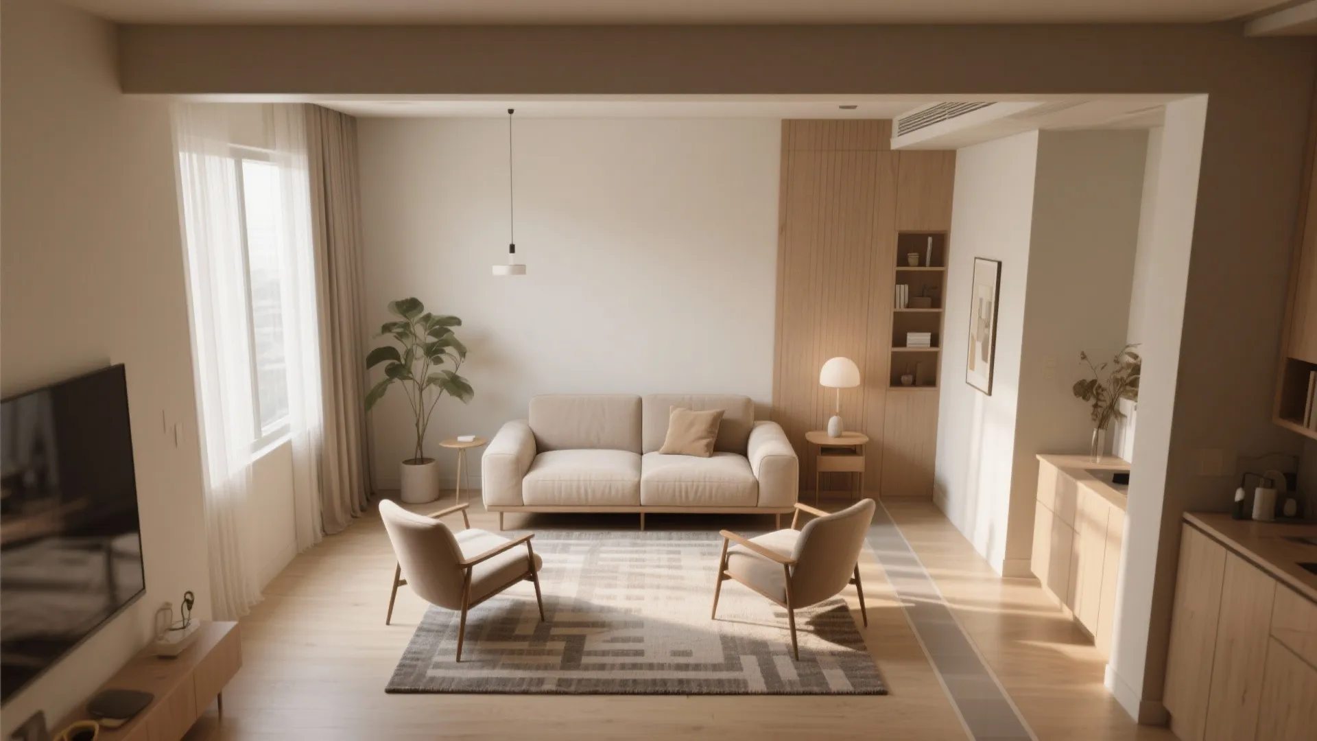 1. Floating Furniture Arrangement