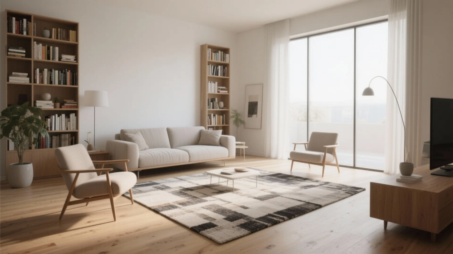 3. Floating Furniture Around a Rug