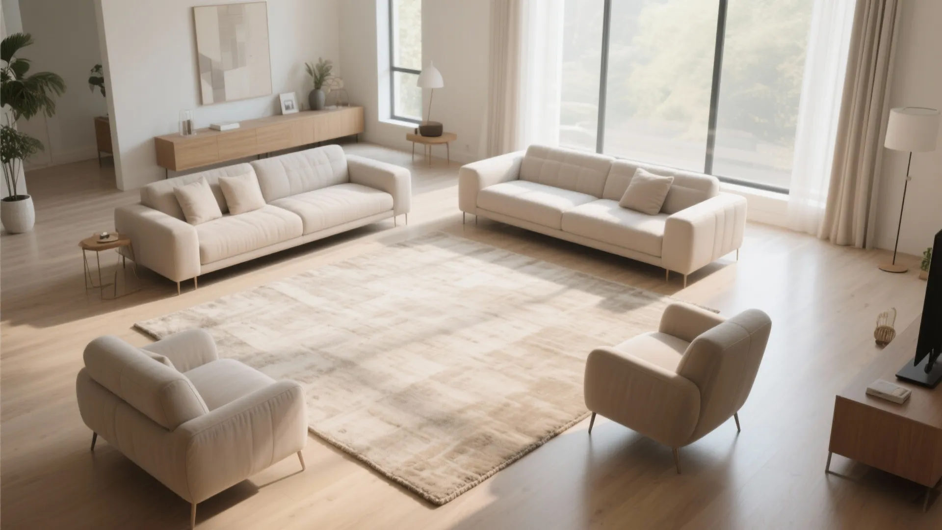 2. Floating Furniture Arrangement