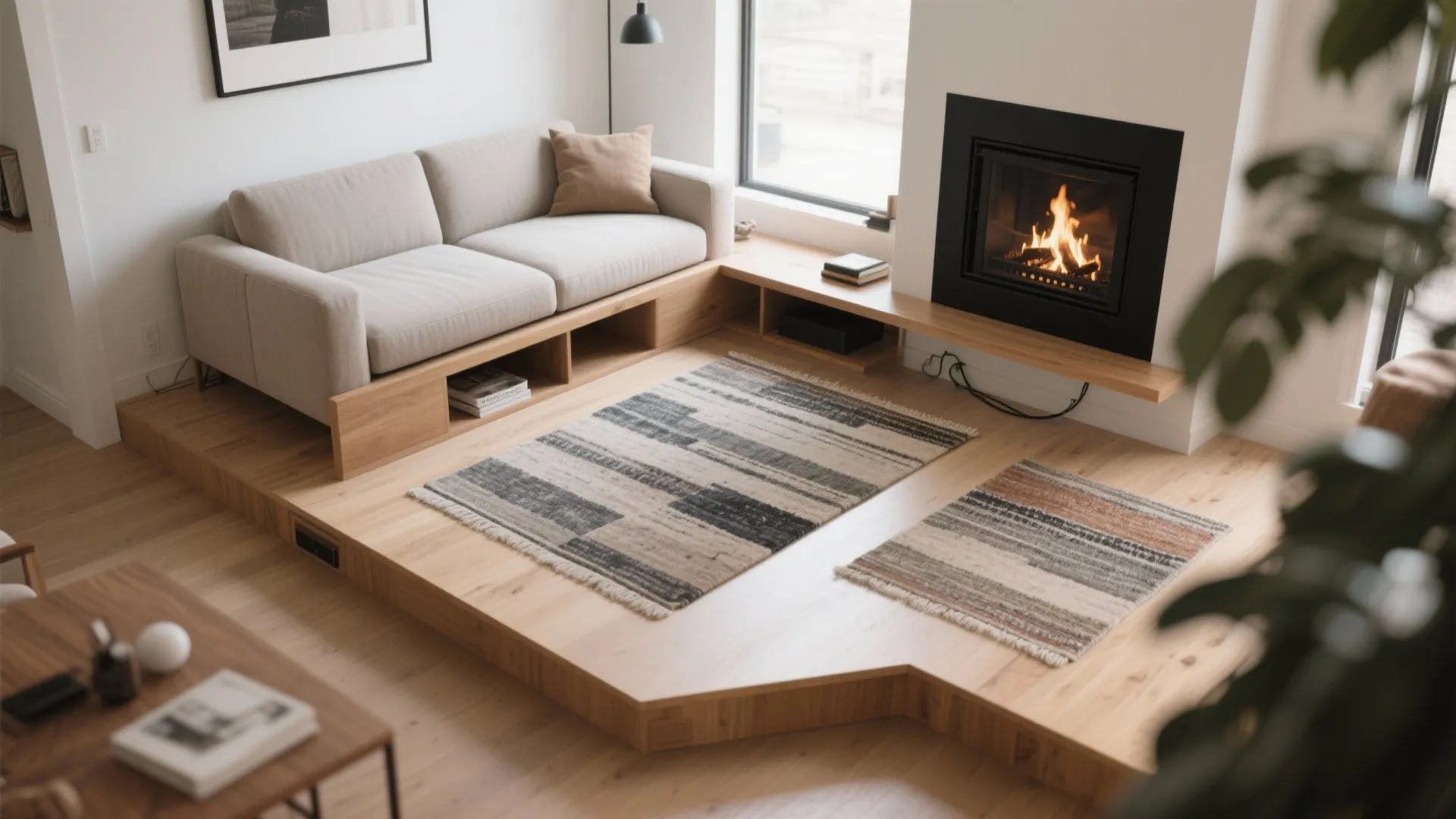 5) Float the Furniture: Zone the Room With Rugs