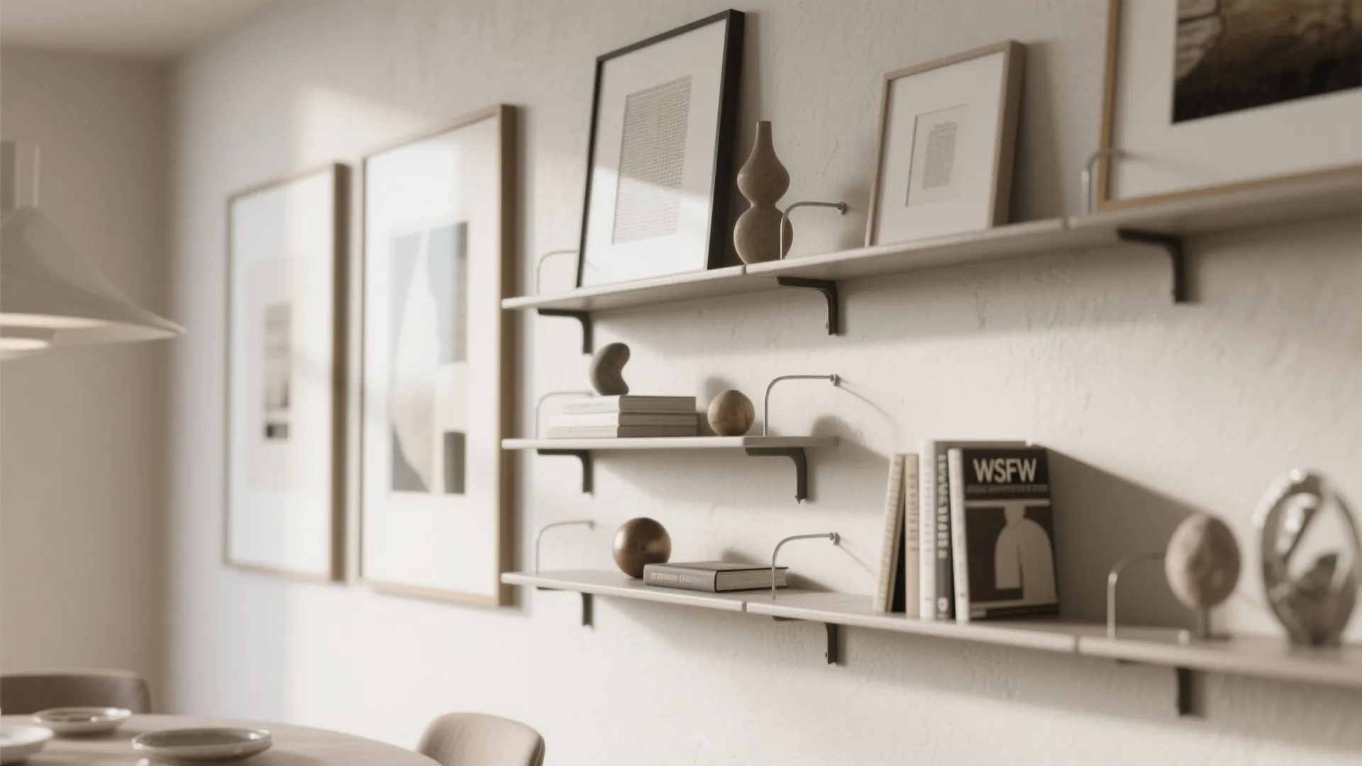3. Floating Shelves + Gallery Mix