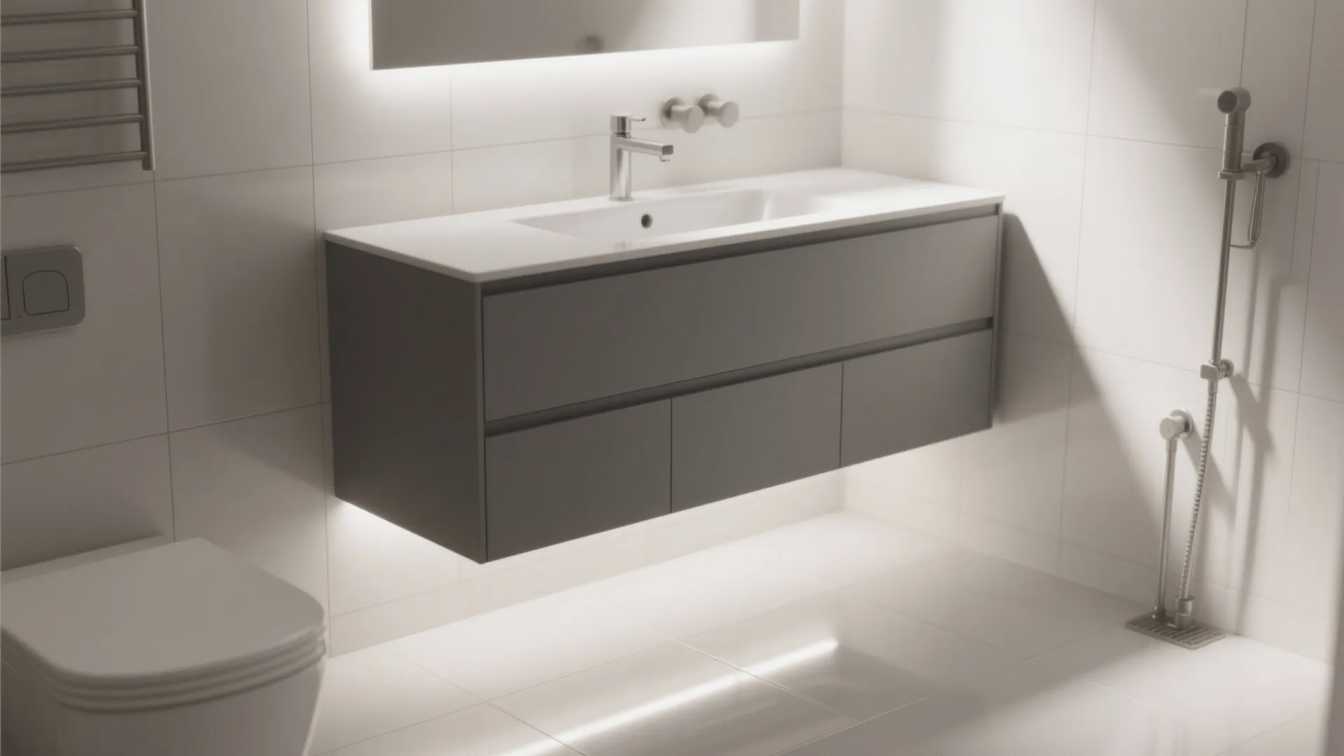 3. Floating 36-Inch Vanity to Maximize Floor Space