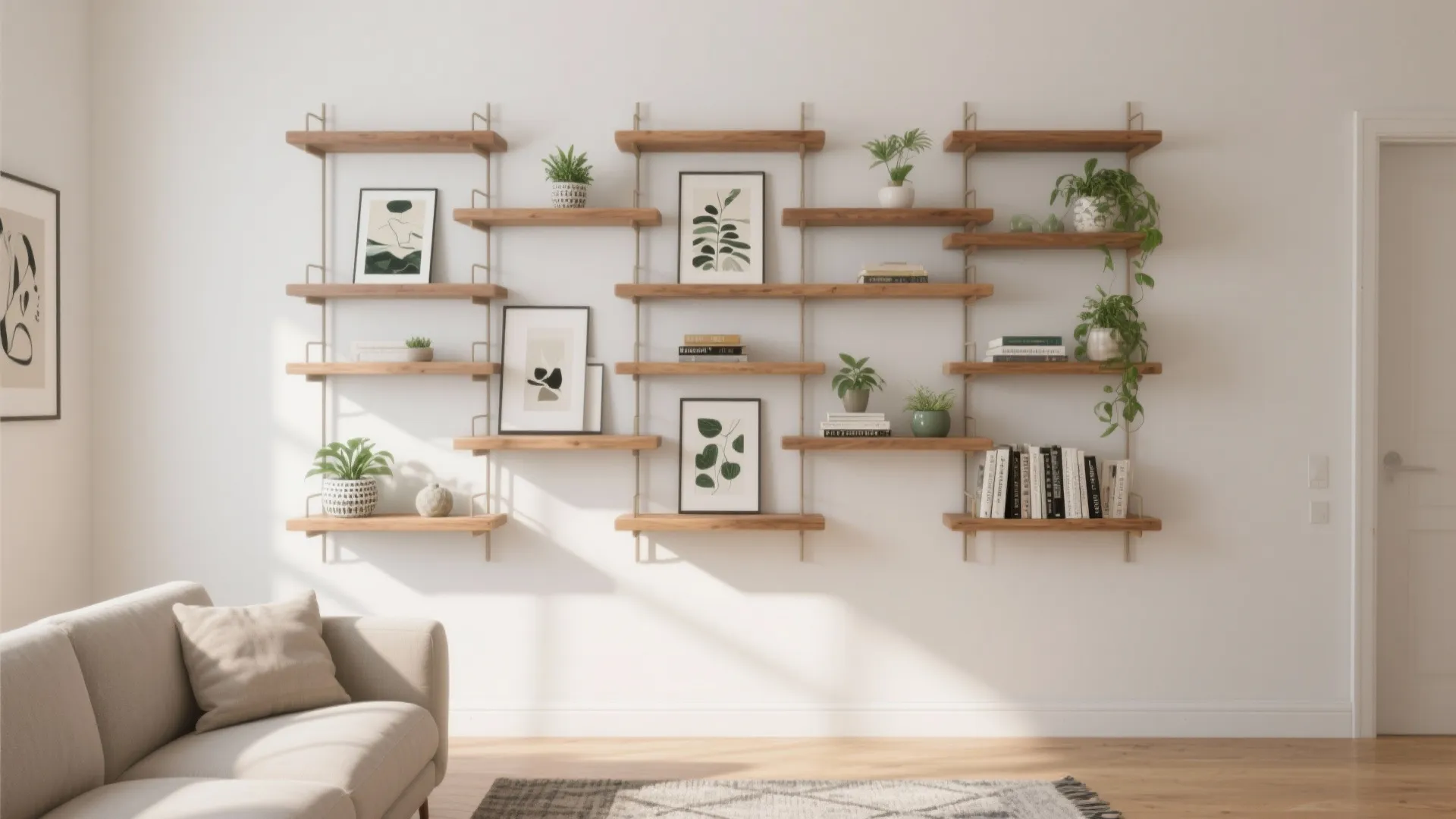 Floating Shelf Grid for Flexible Display