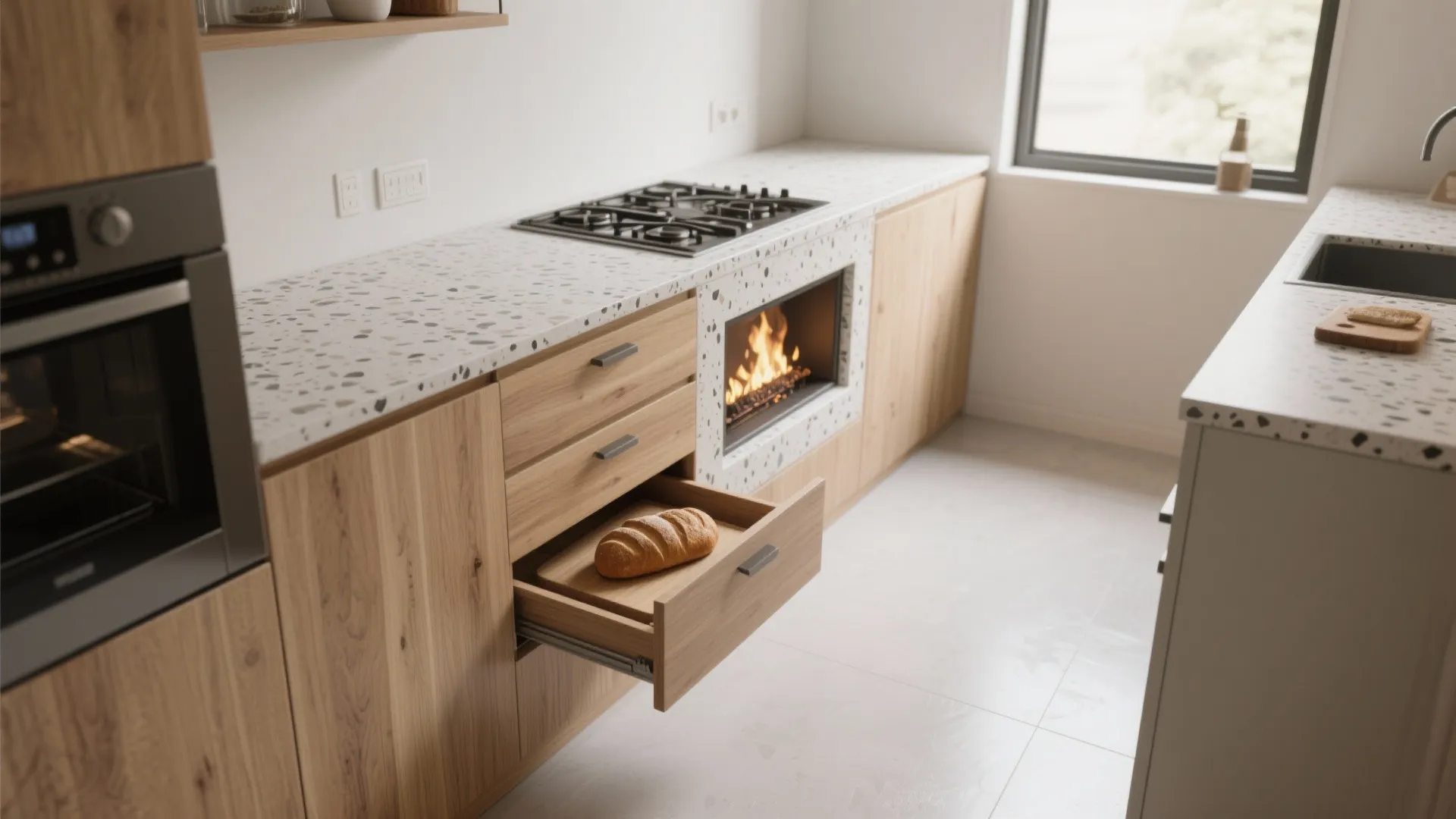 Floating Hearth and Hidden Storage