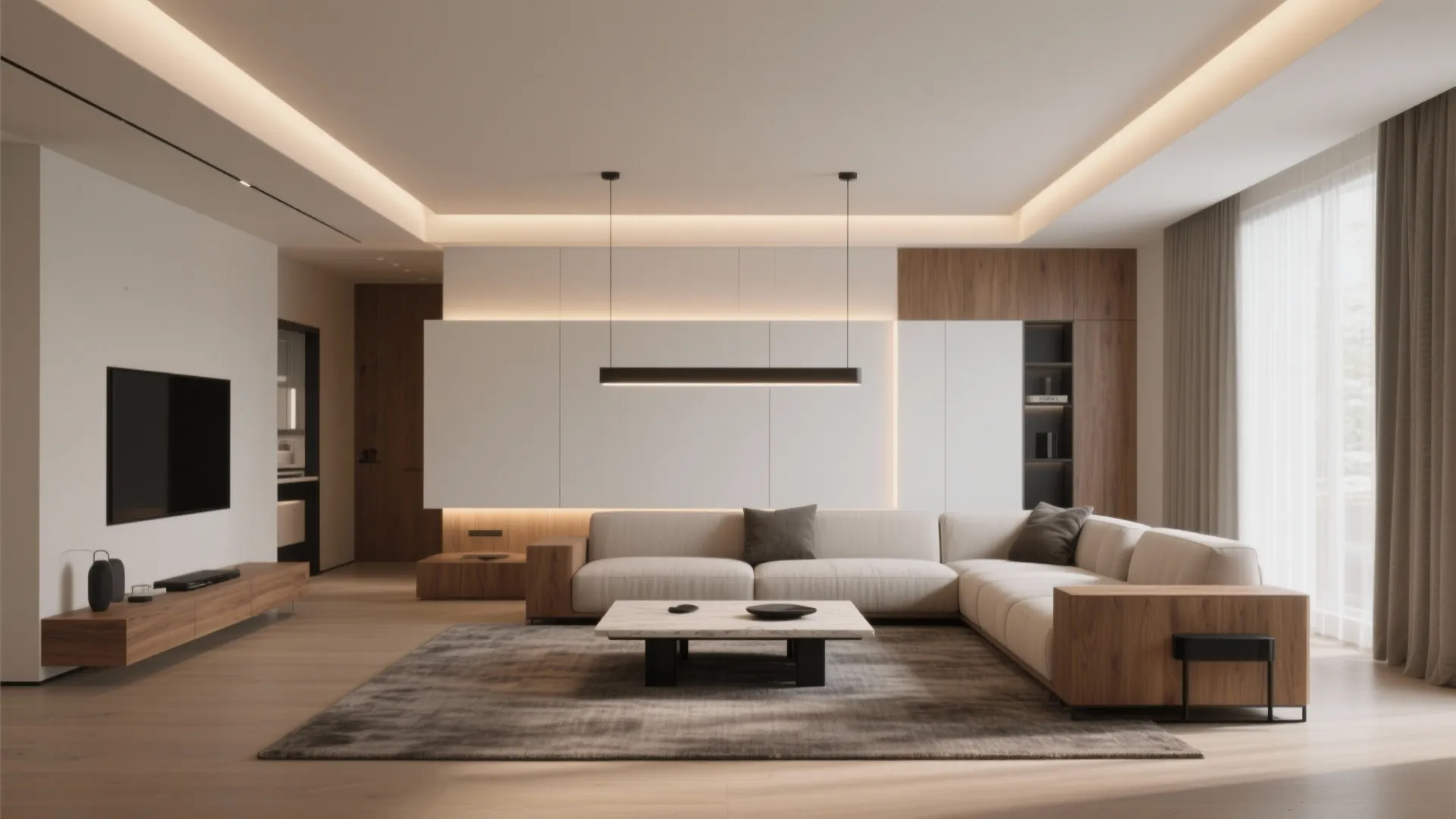 Floating Island False Ceiling to Zone Seating