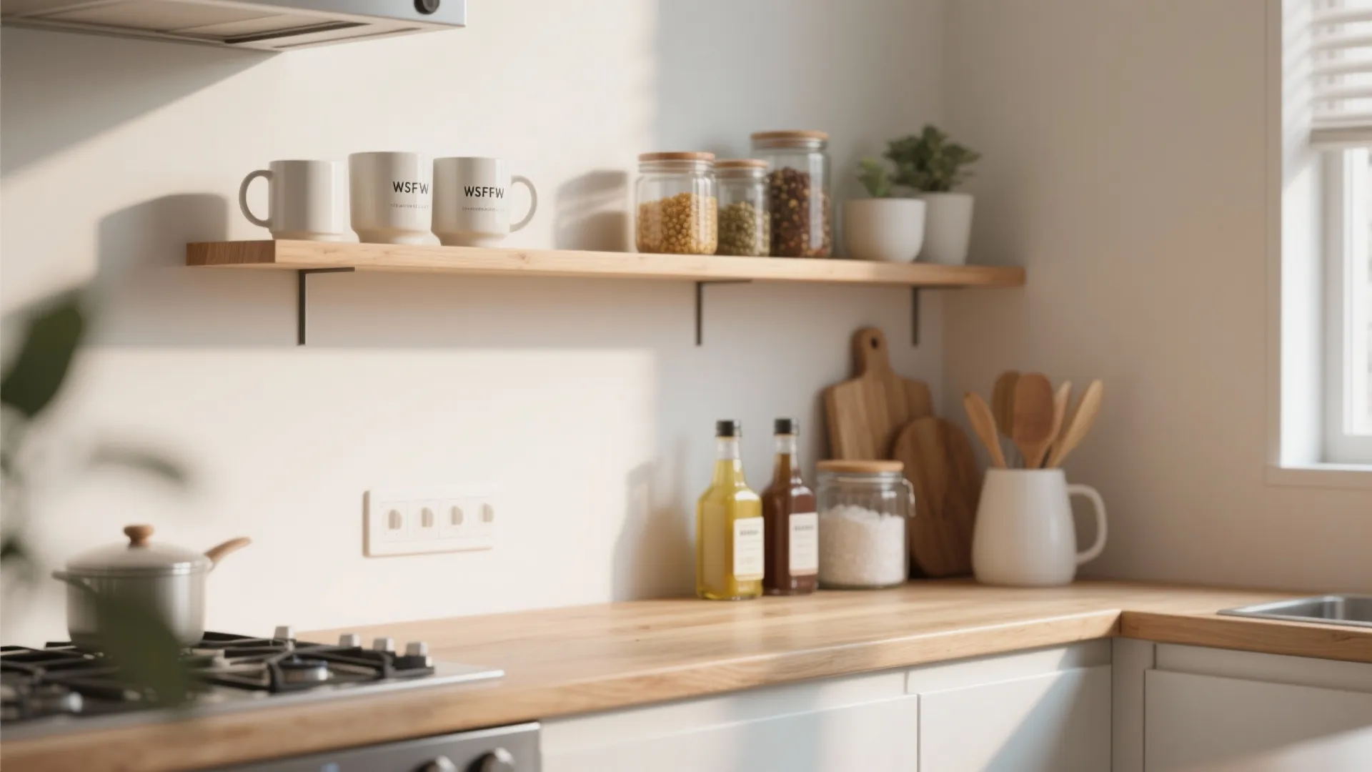 2. Floating Shelves for Daily Essentials